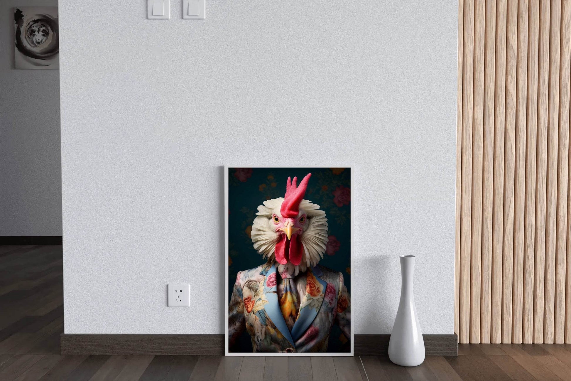 Fashionable Rooster in Party Dress Wall Art - beink online art store