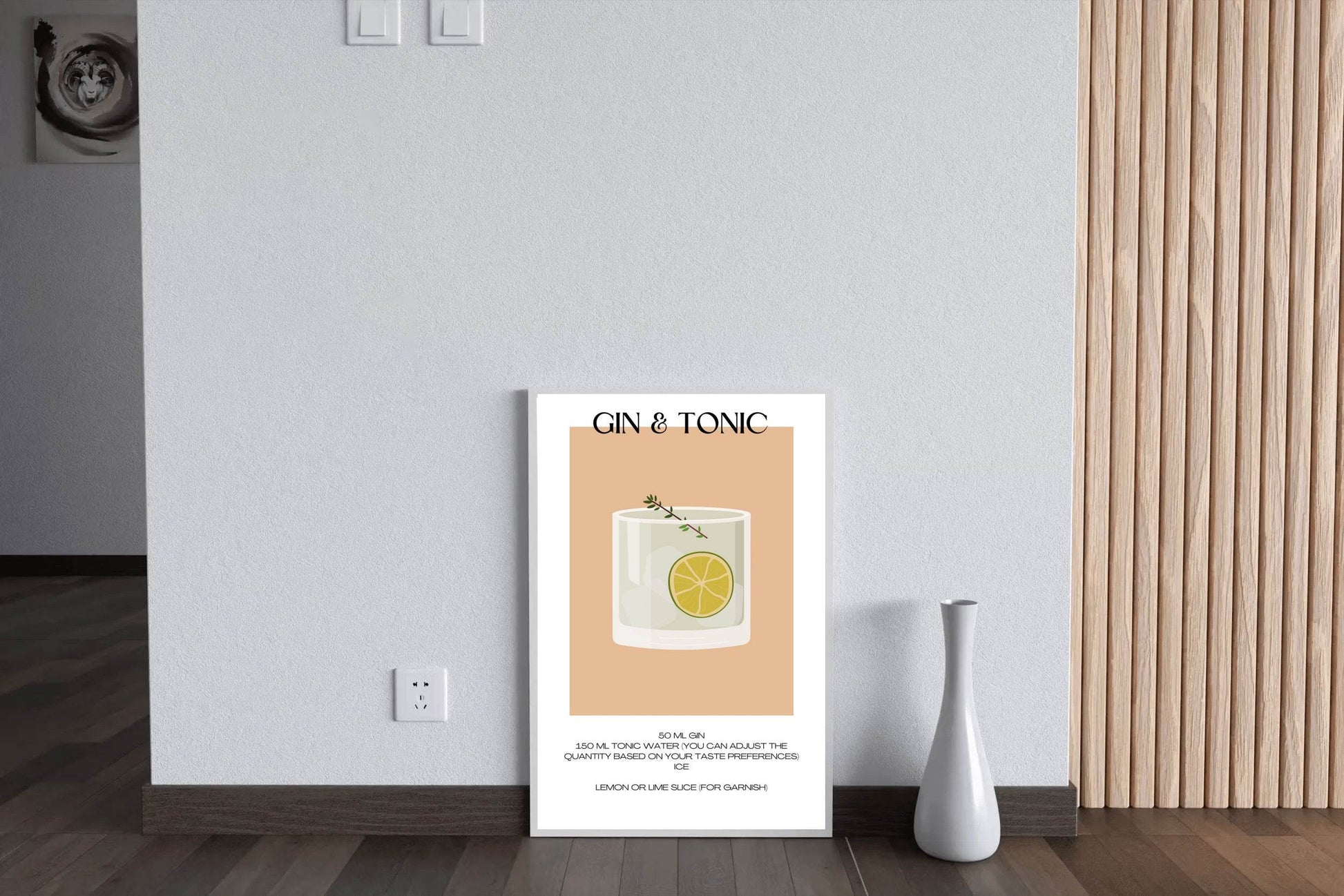 Gin And Tonic Cocktail With Lime Wall Art - beink online art store