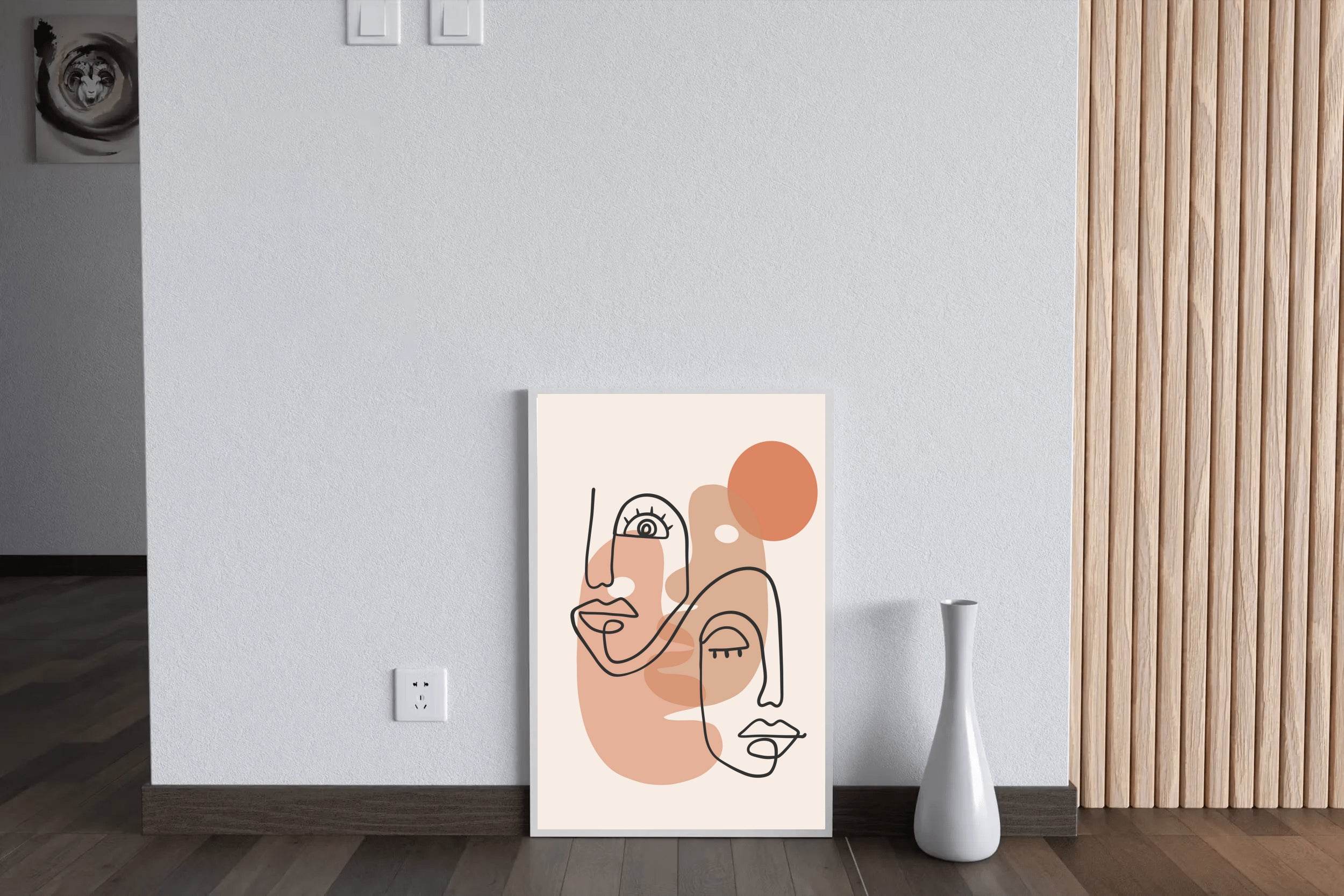 The Style of Two Faces Sleeping And Awake Wall Art - beink online art store