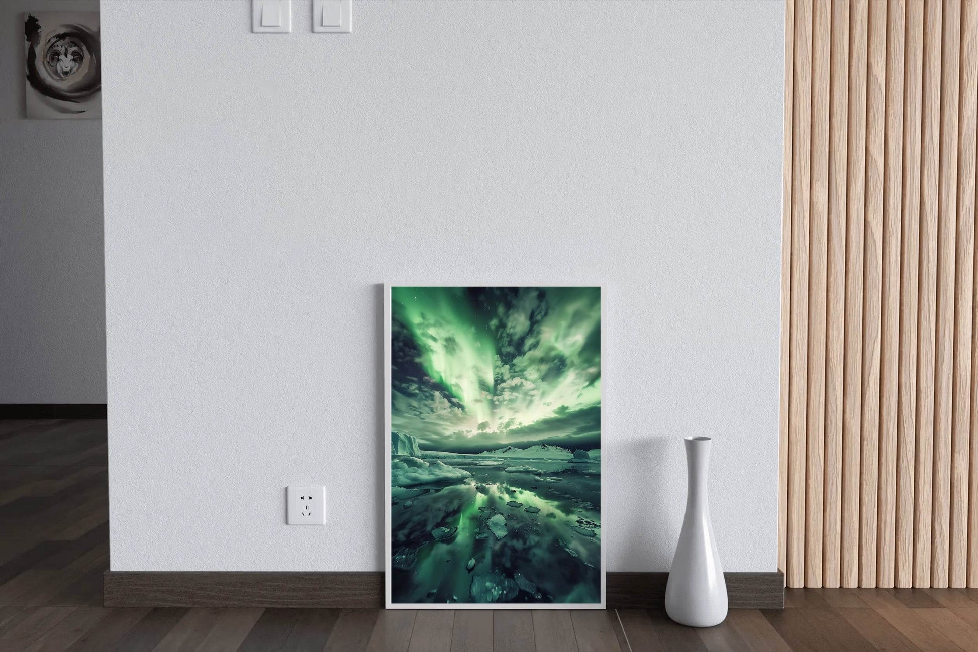 Vibrant Northern Lights with Iceberg Wall Art - beink online art store