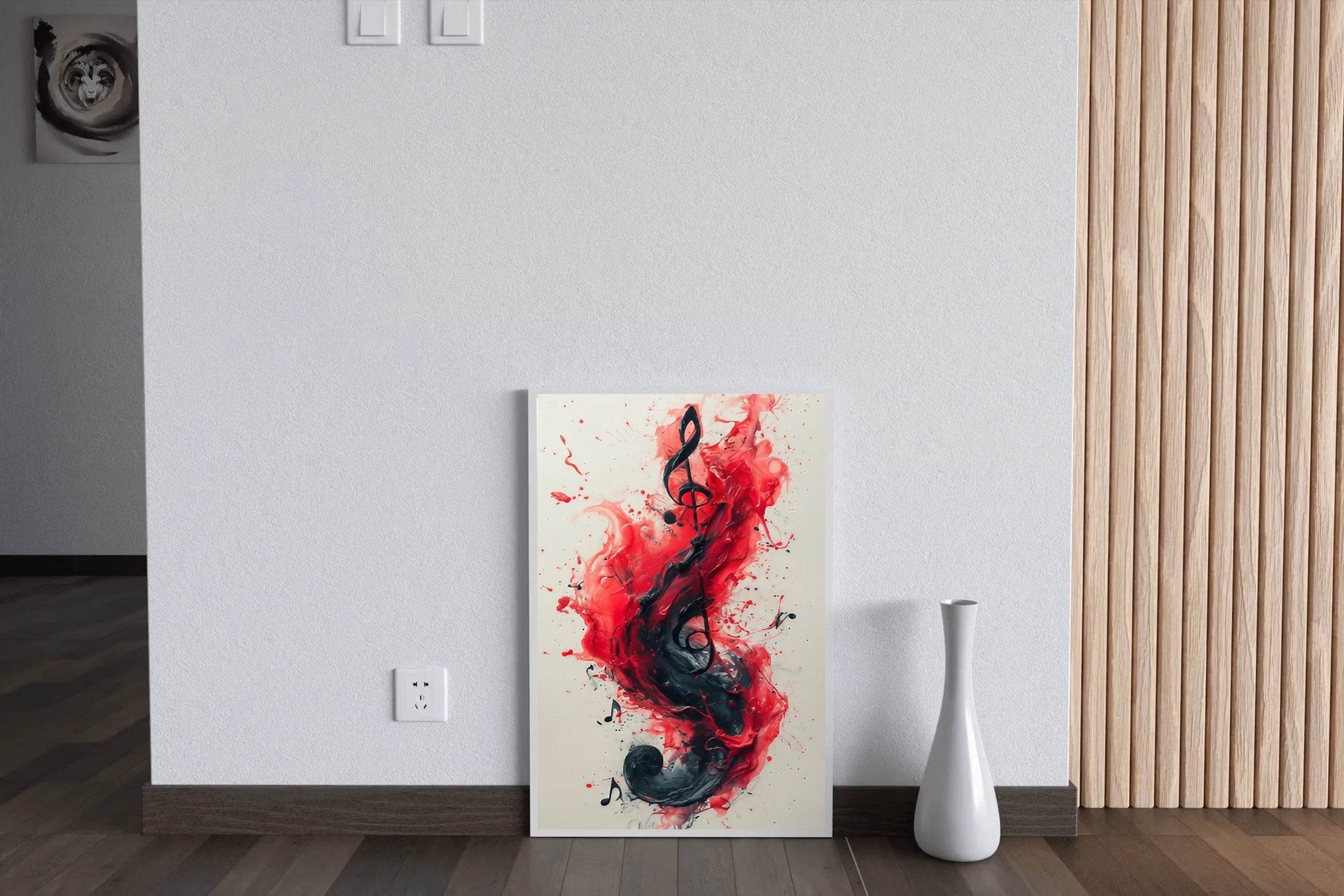 Red Musical Note Wall Aert - beink online art store