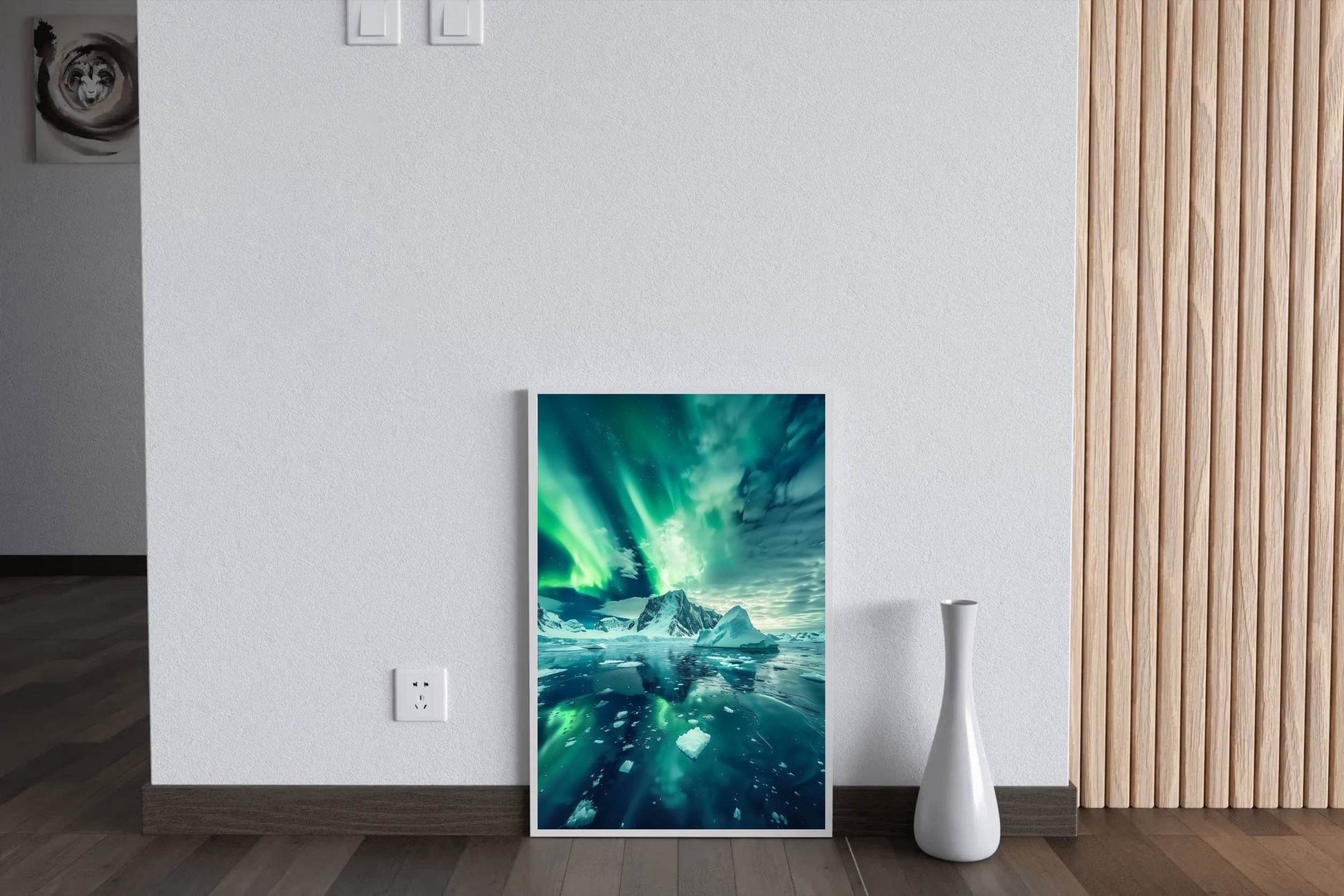Aurora Australis Over Antarctic Icebergs Wall Art - beink online art store
