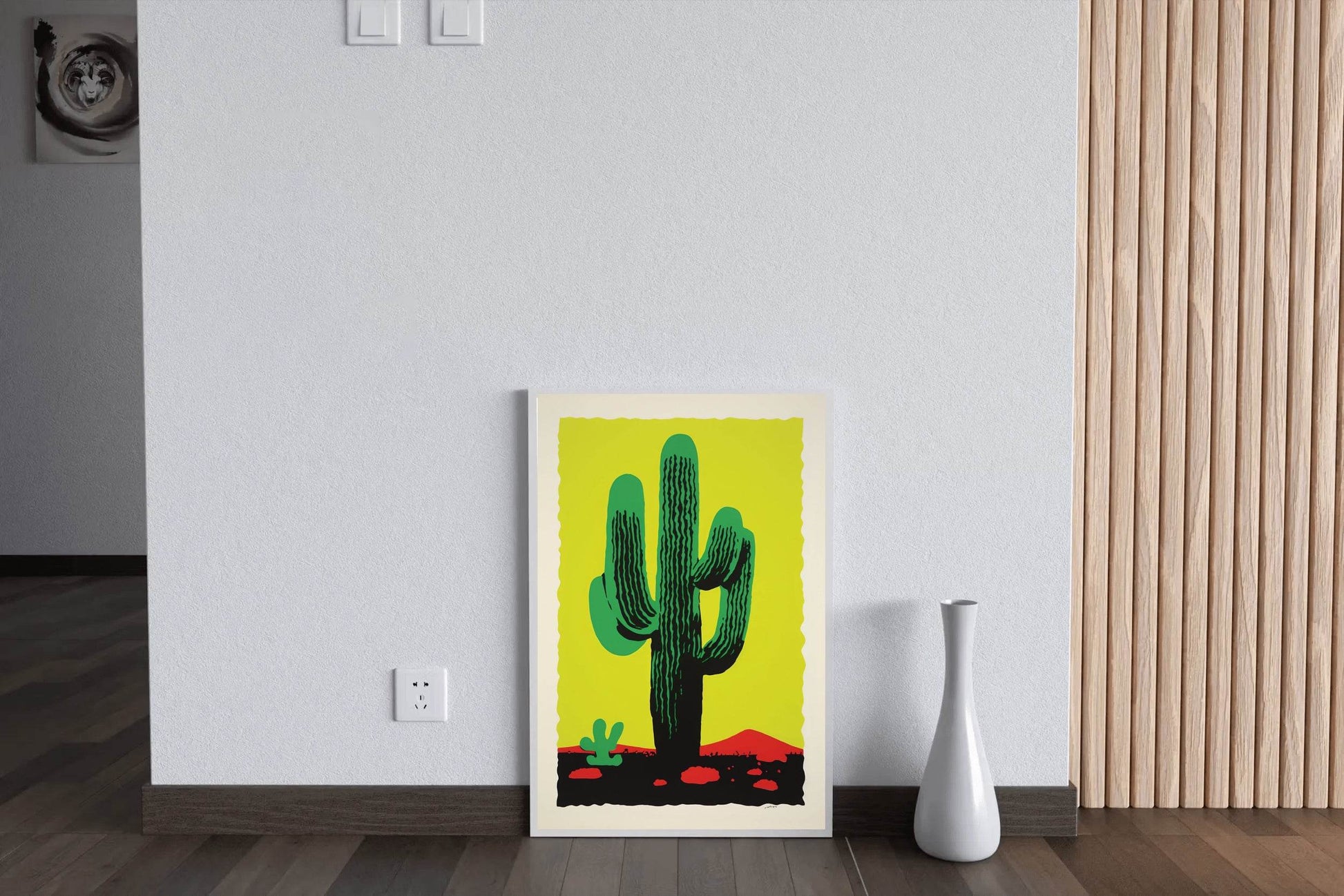 Vibrant Green Saguaro Cactus Wall Art - beink online art store