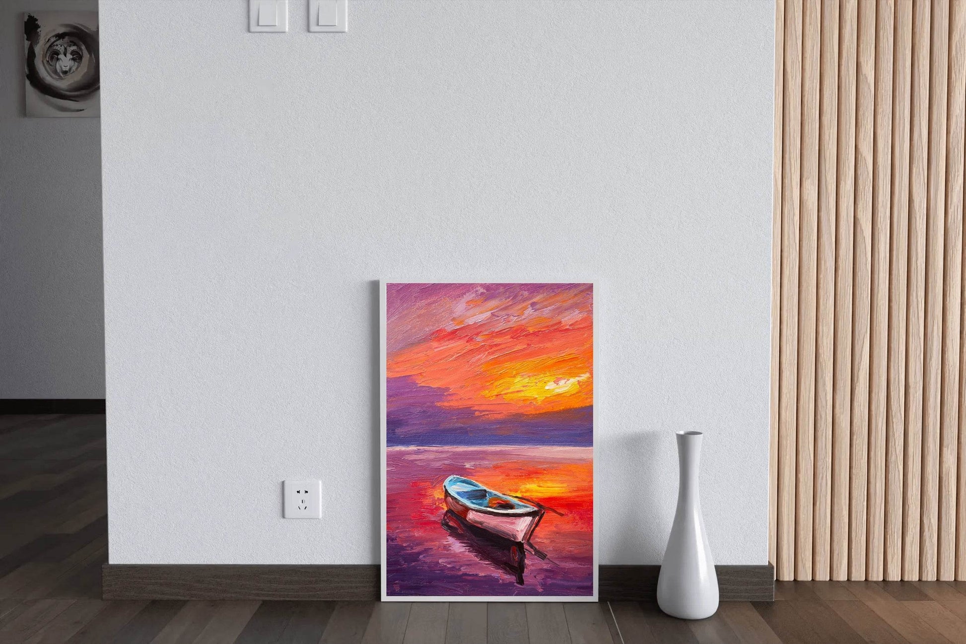 Small Boat in The Sunset Light Wall Art - beink online art store