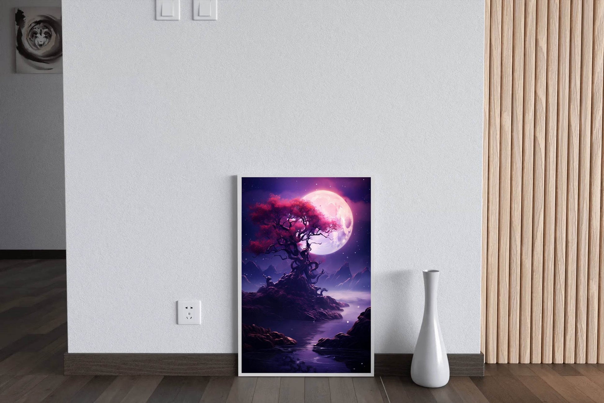 Sakura Tree In The Moonlight Wall Art - beink online art store