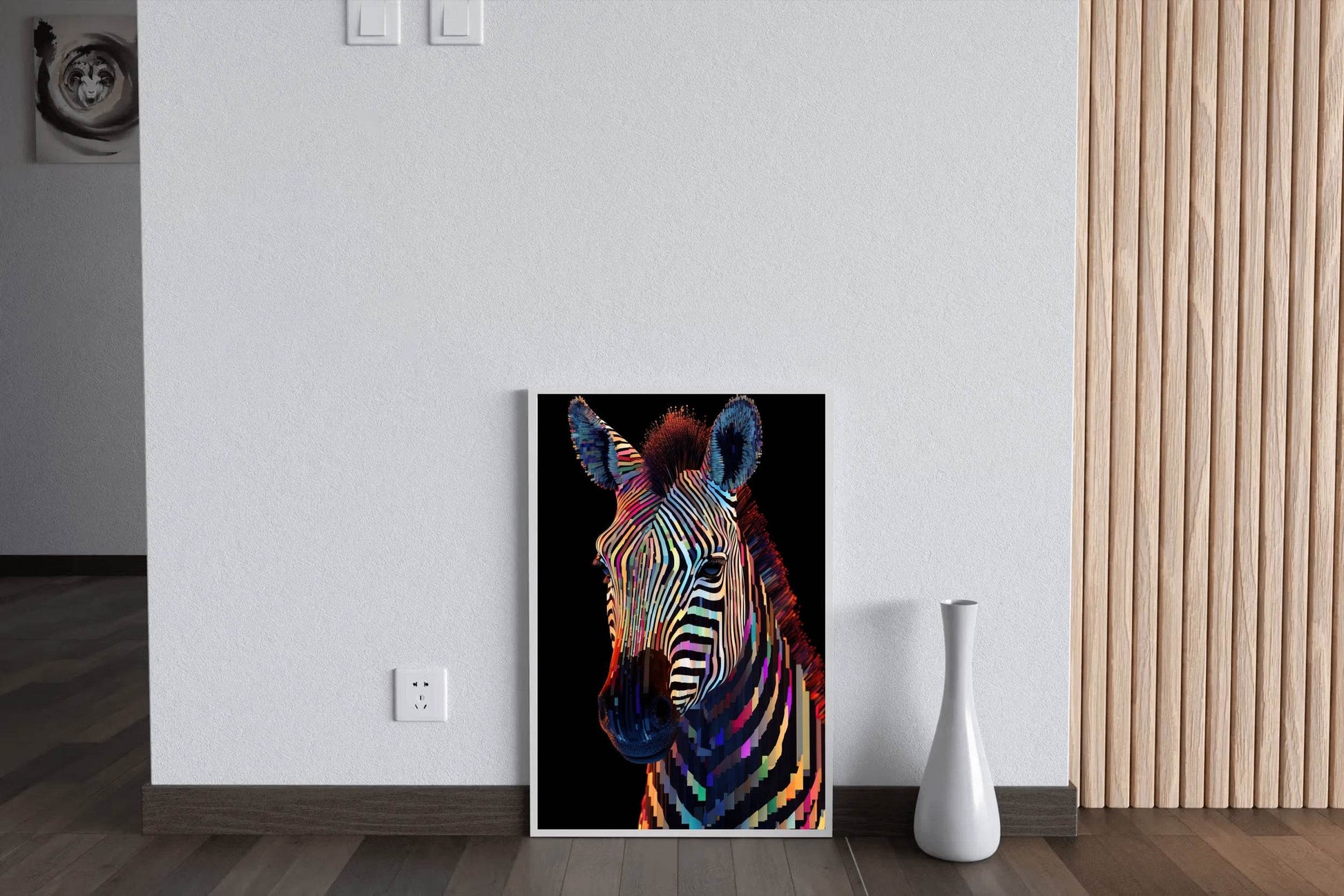 Painting of Zebra Face Animal Wall Art - beink online art store
