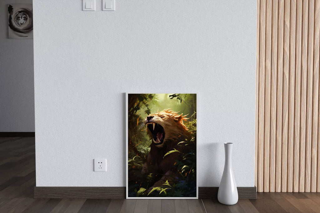 Roaring Liger Animal Wall Art - beink online art store