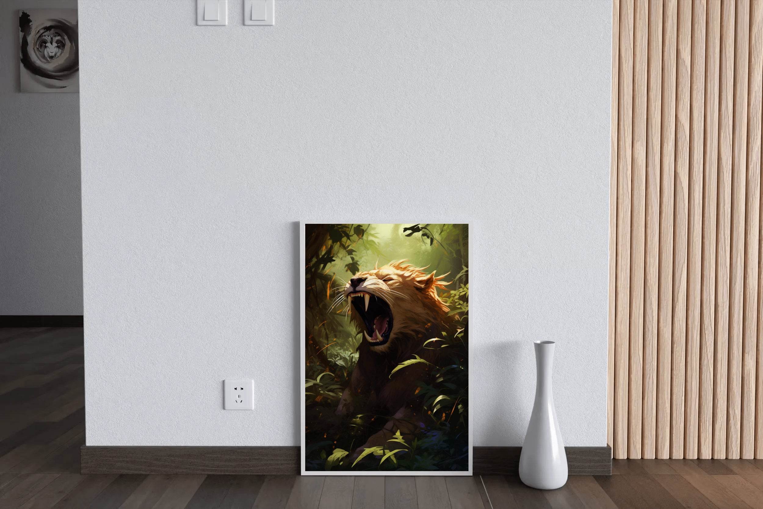 Roaring Liger Animal Wall Art - beink online art store