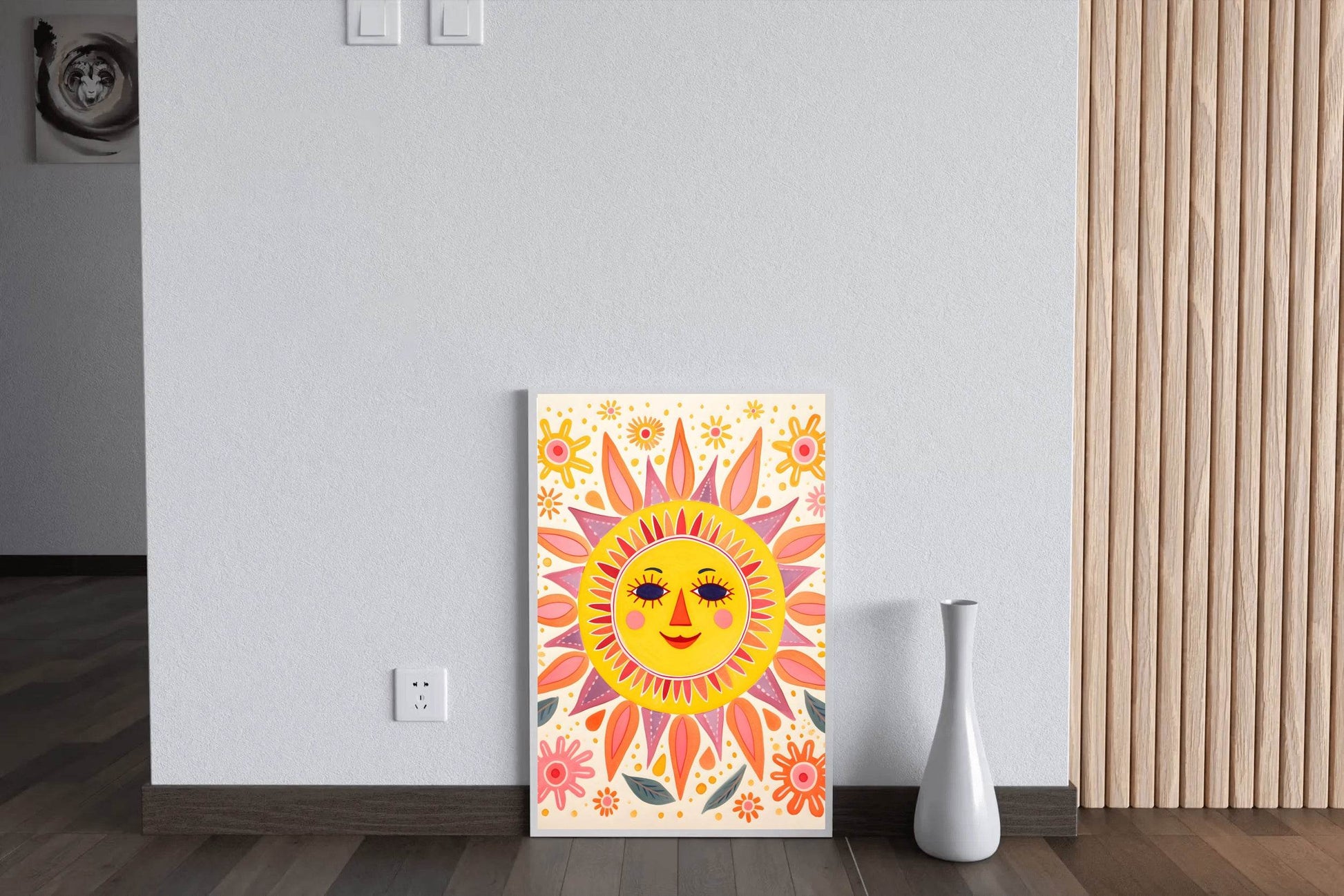 Sun With Flowers Canvas Wall Art - beink online art store