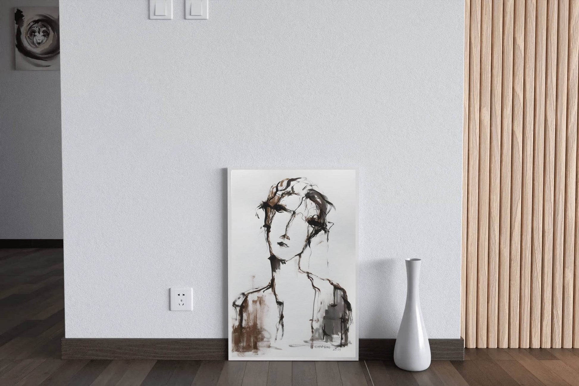 Ink and Watercolor Expressive Face Wall Art - beink online art store