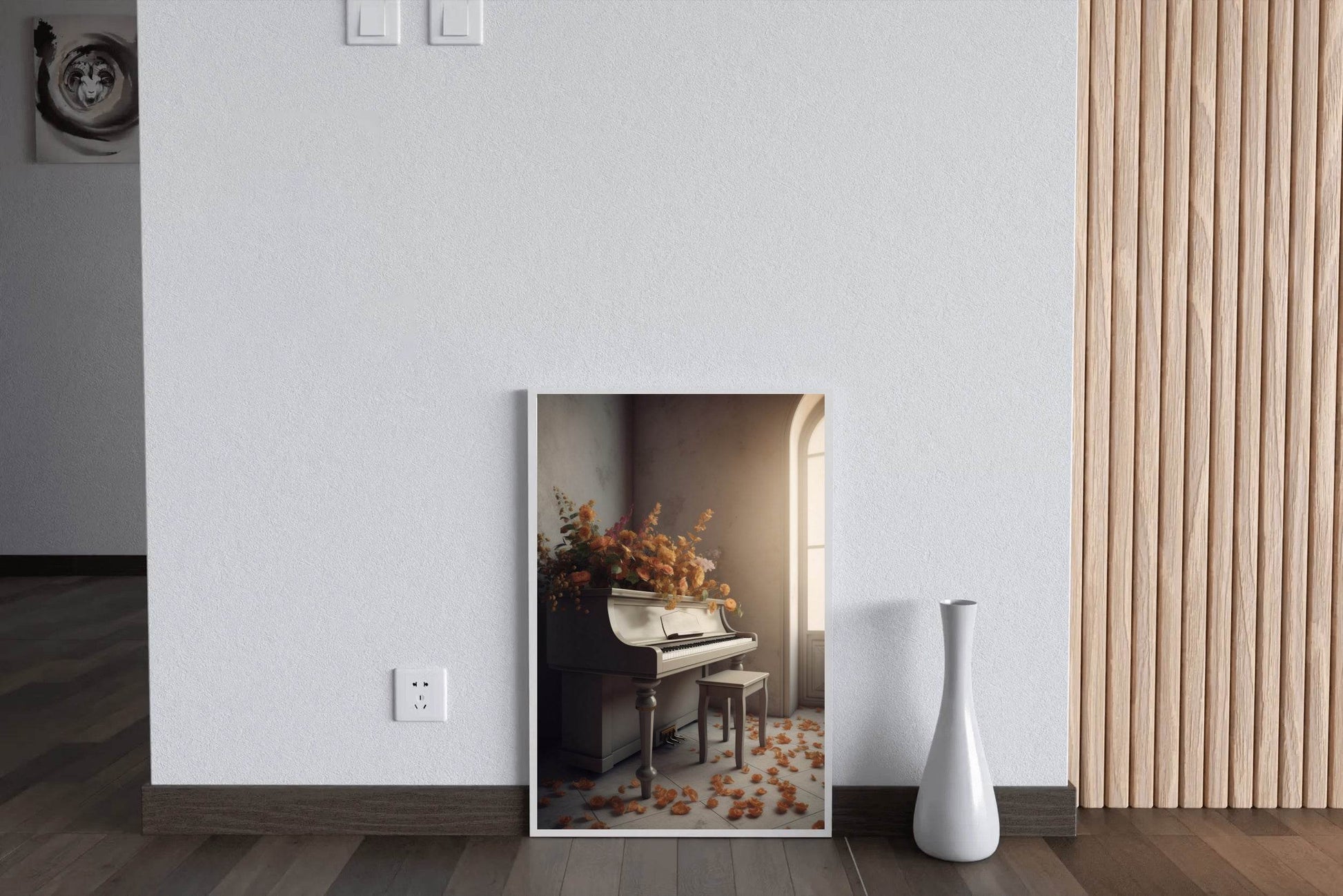 White Piano In The Church Wall Art - beink online art store