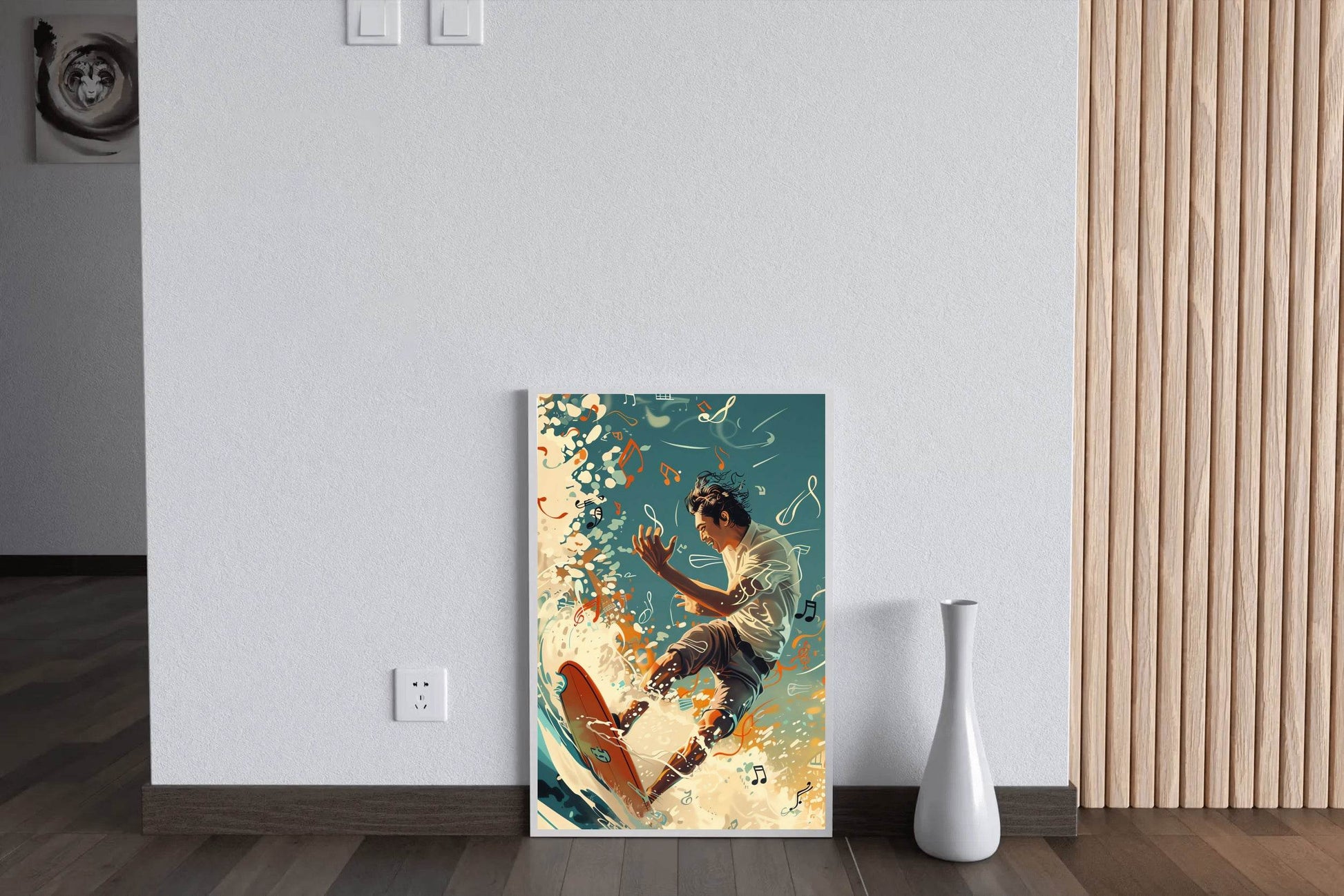 Skiing On Musical Notes Wall Art - beink online art store