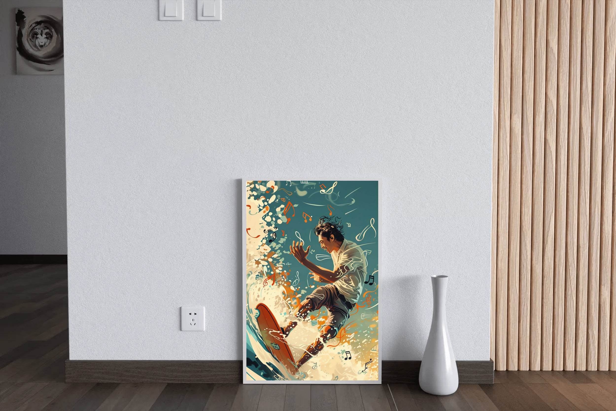 Skiing On Musical Notes Wall Art - beink online art store