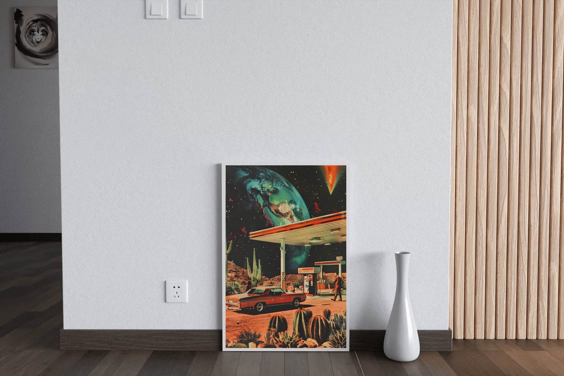 Gas Station With Space Background Wall Art - beink online art store