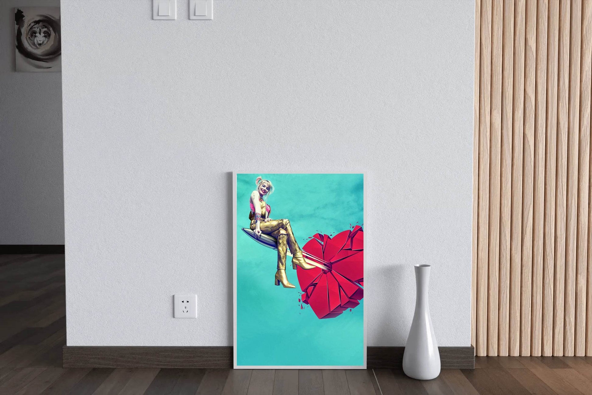 Harley Quinn A Broken Heart with Bullet Wall Art - beink online art store