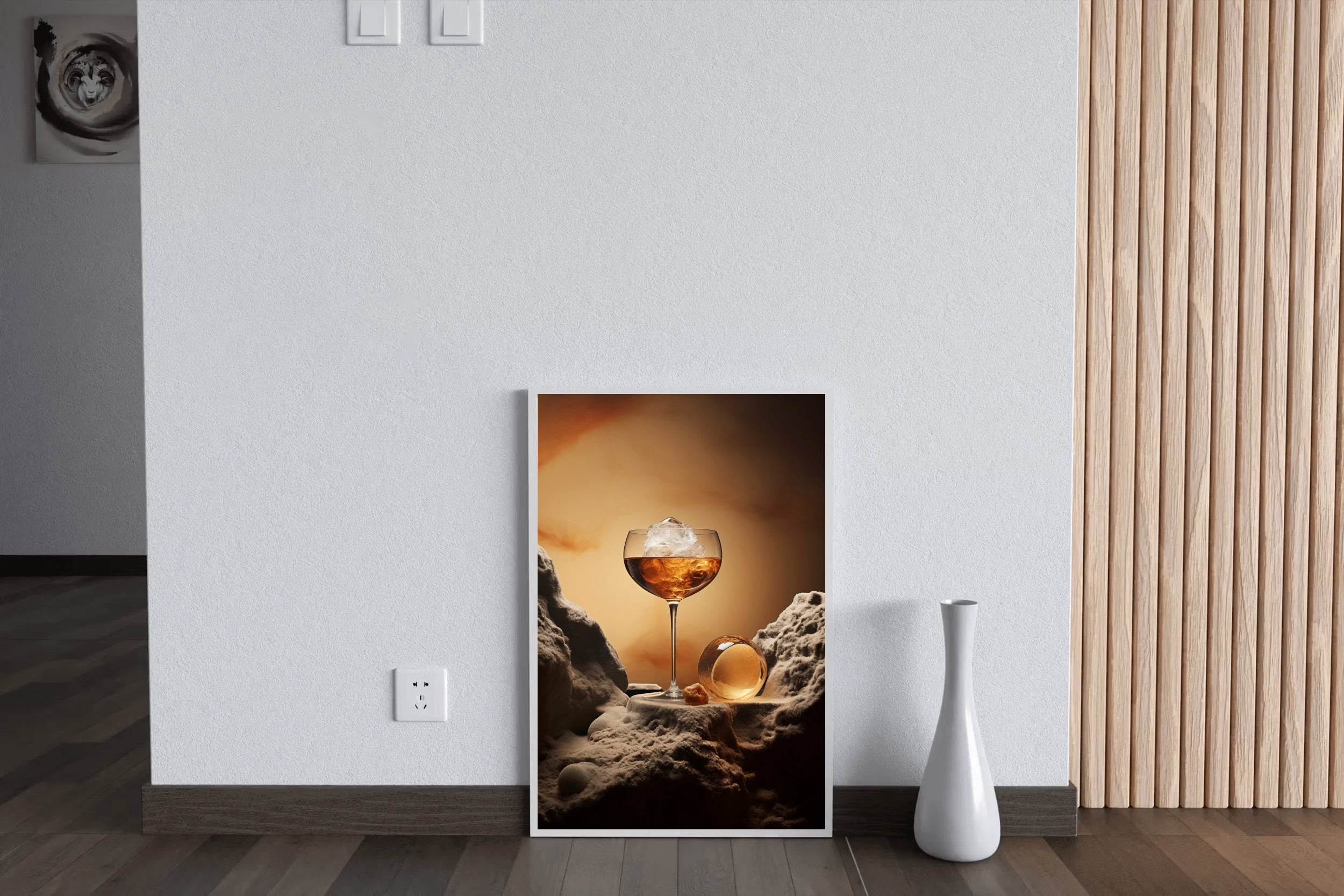 Splash Whiskey On Ice Wall Art - beink online art store