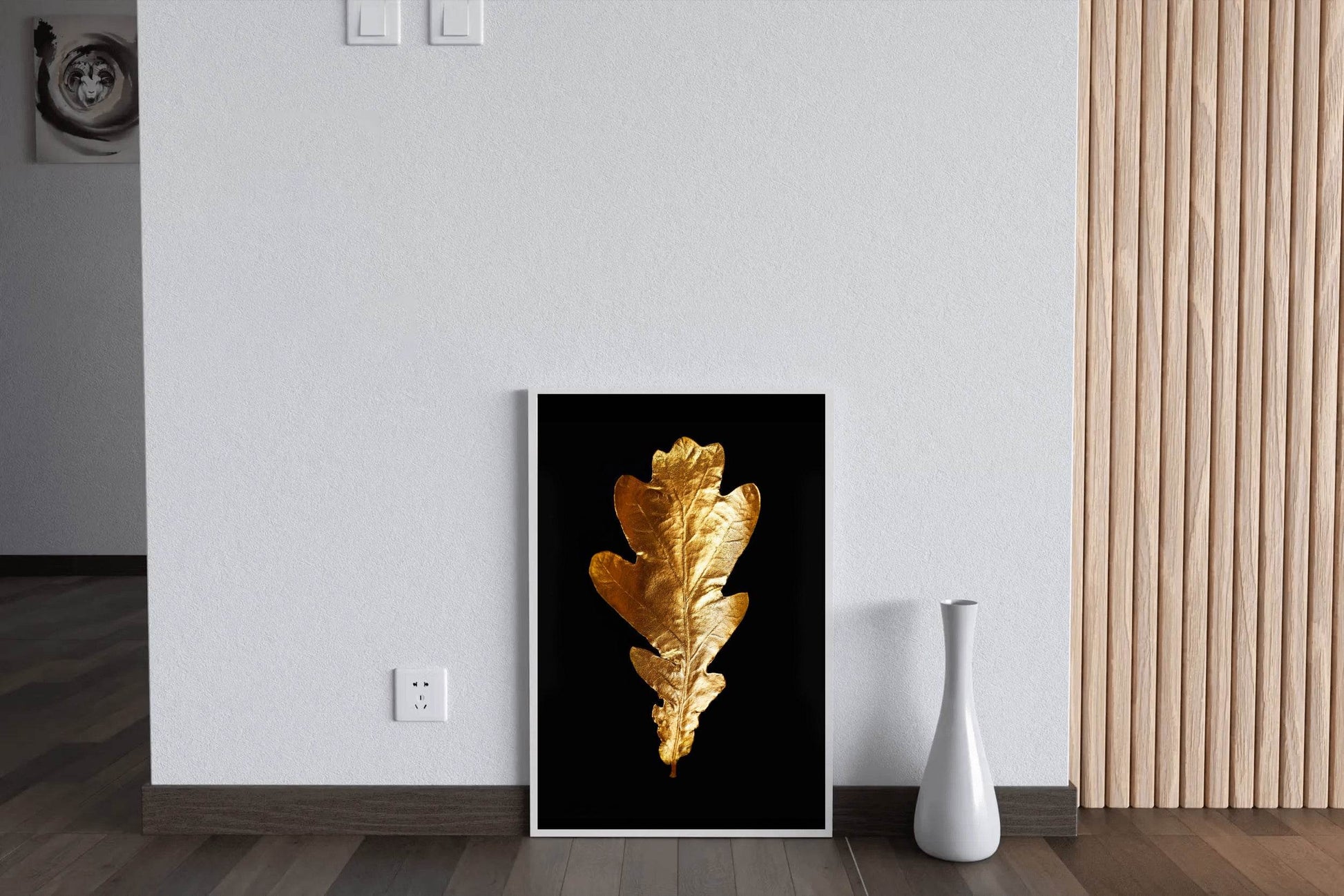 Golden Oak Leaf Wall Art - beink online art store