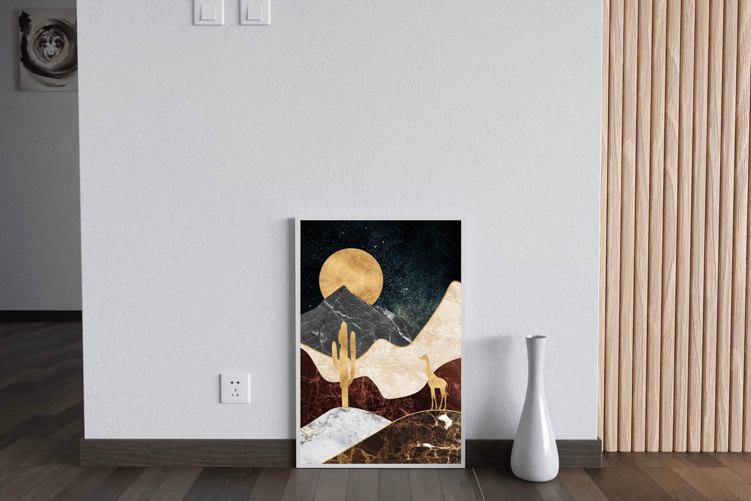 Desert Moonlit Modern Wall Art - beink online art store