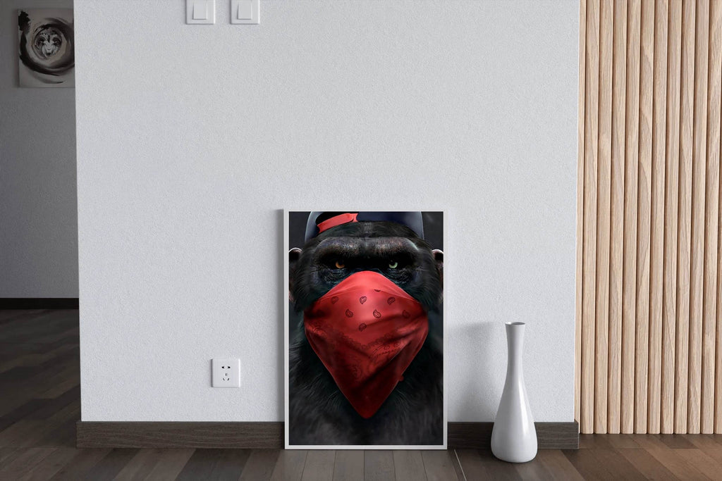 Gorilla Face Mask Wall Art - beink online art store
