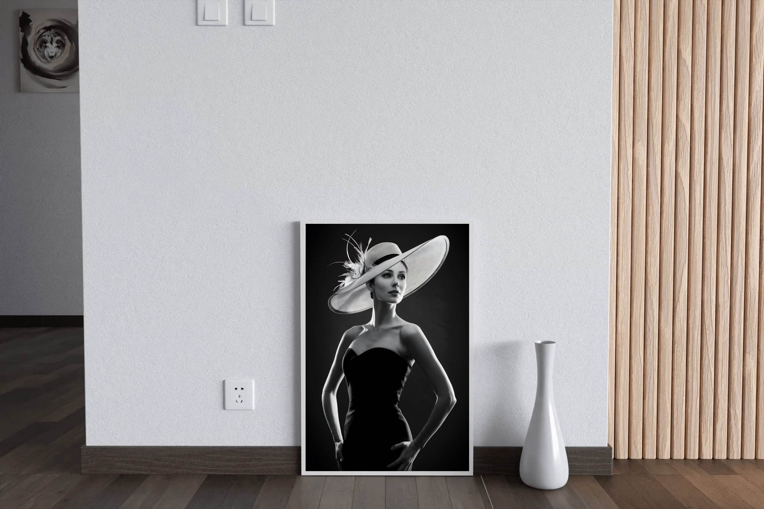Elegant Women with Hat Black & White Wall Art - beink online art store