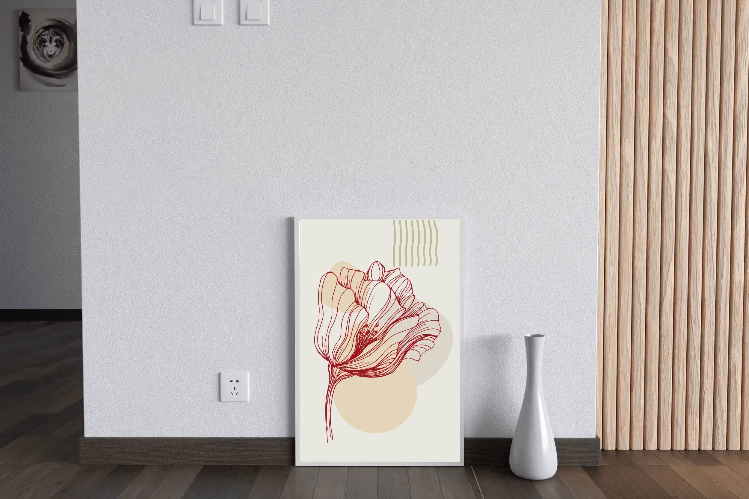 Minimal Design Of Big Rose Wall Art - beink online art store