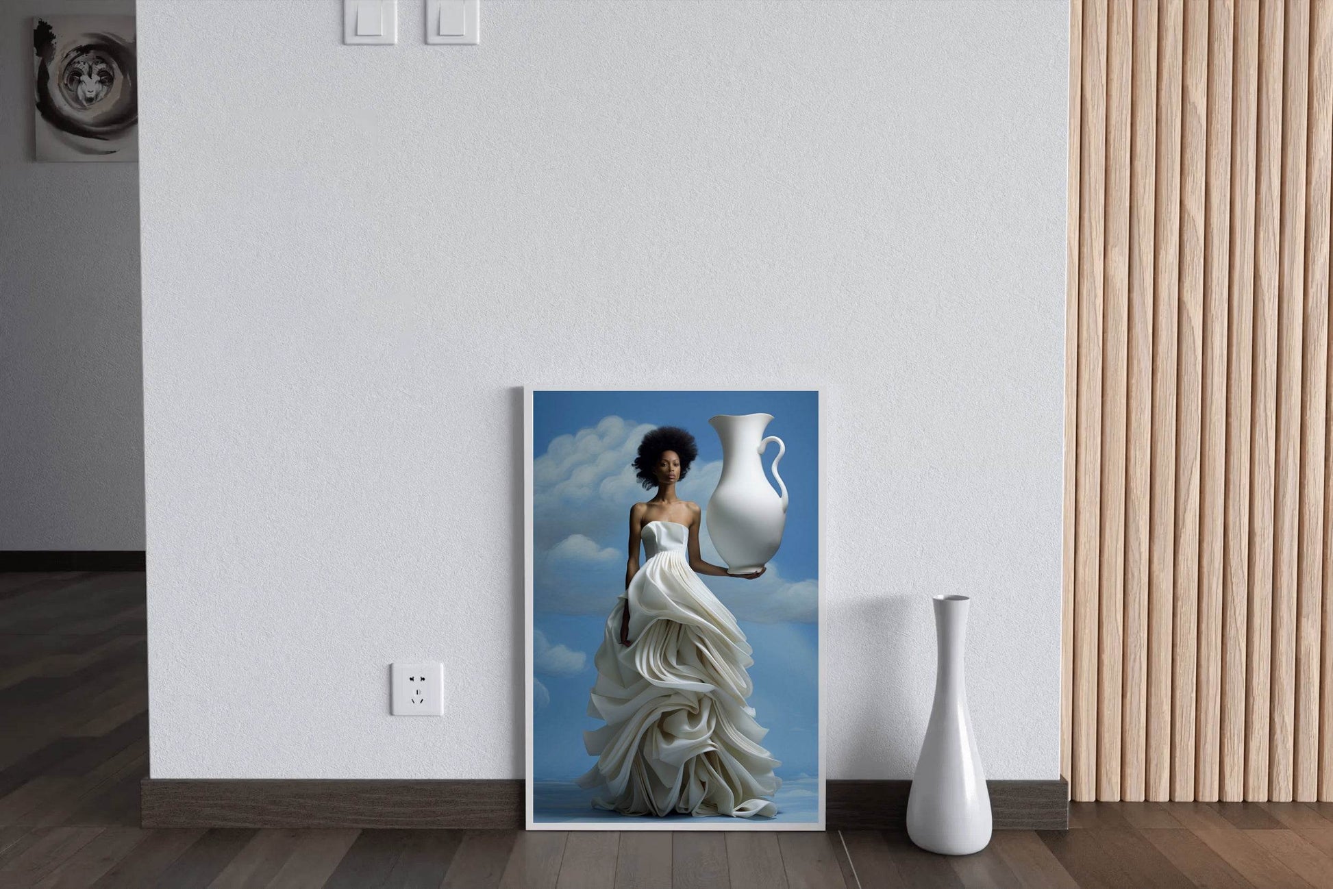 Big White Surrealism Lace Skirt Wall Art - beink online art store