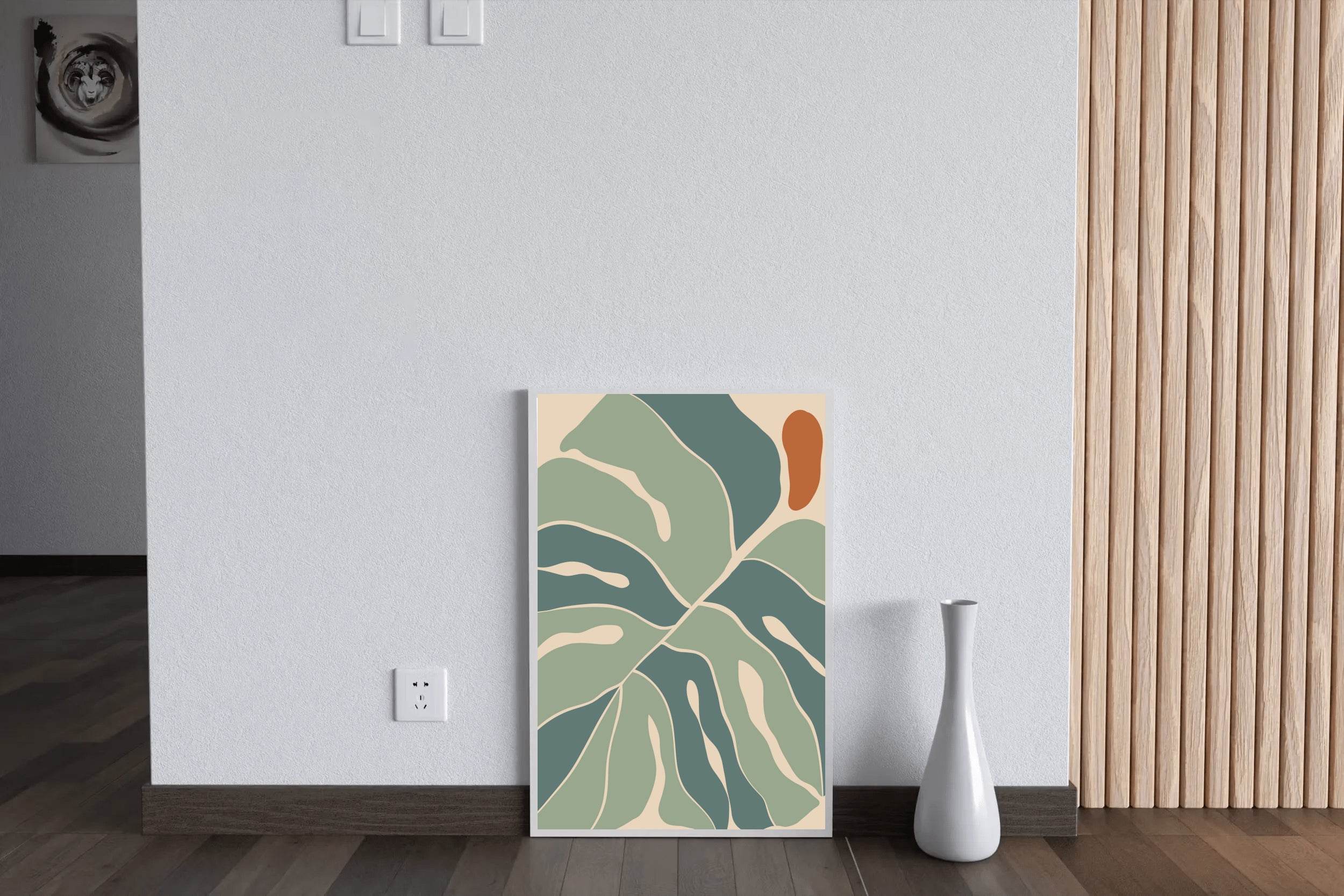 Green Textured Leaf Pattern ArtWork - beink online art store