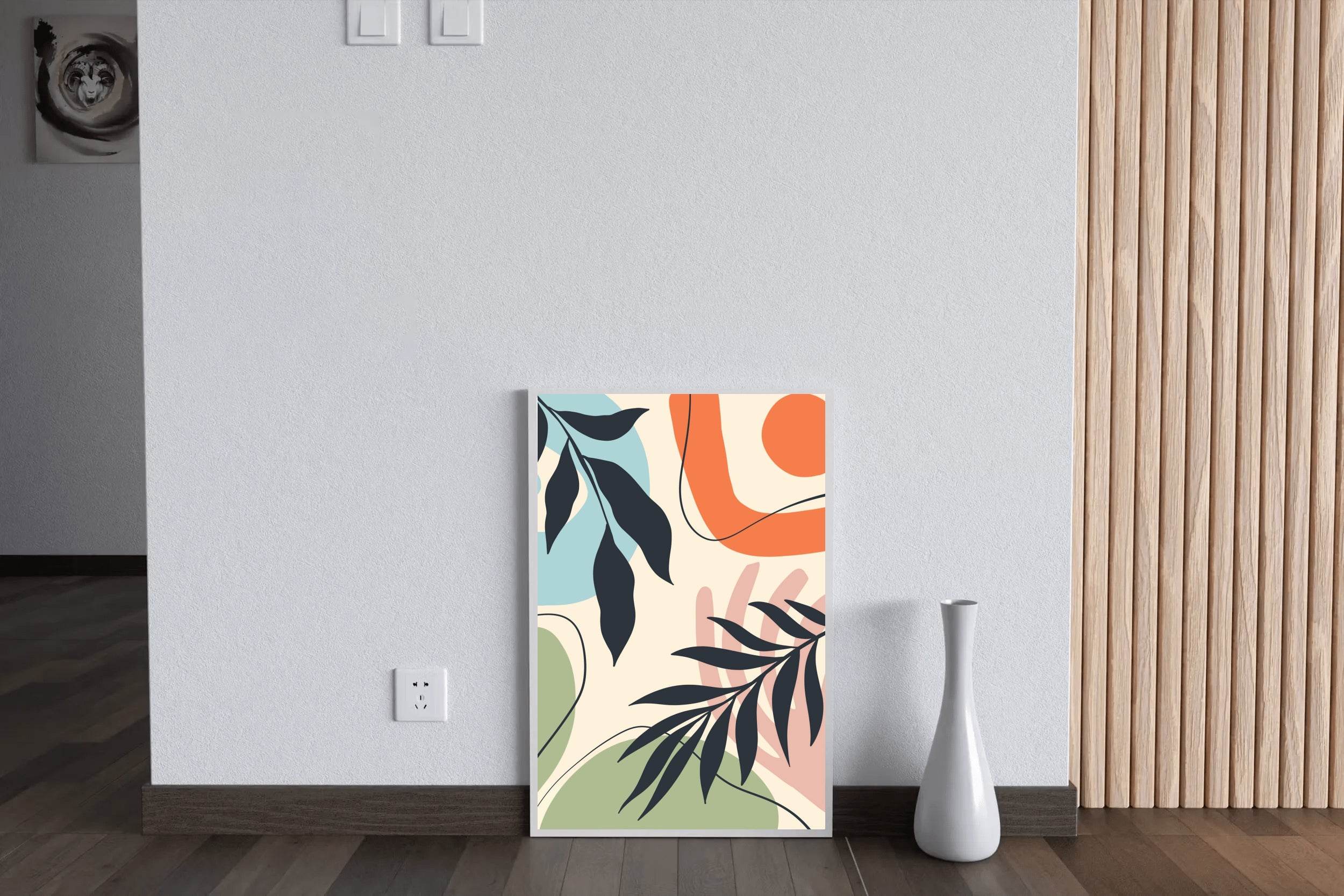 Willow And Fern Leaves Wall Art - beink online art store