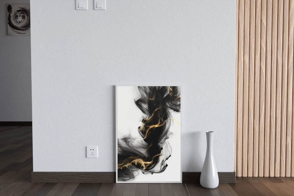 Black and Gold Smoke Wall Art - beink online art store