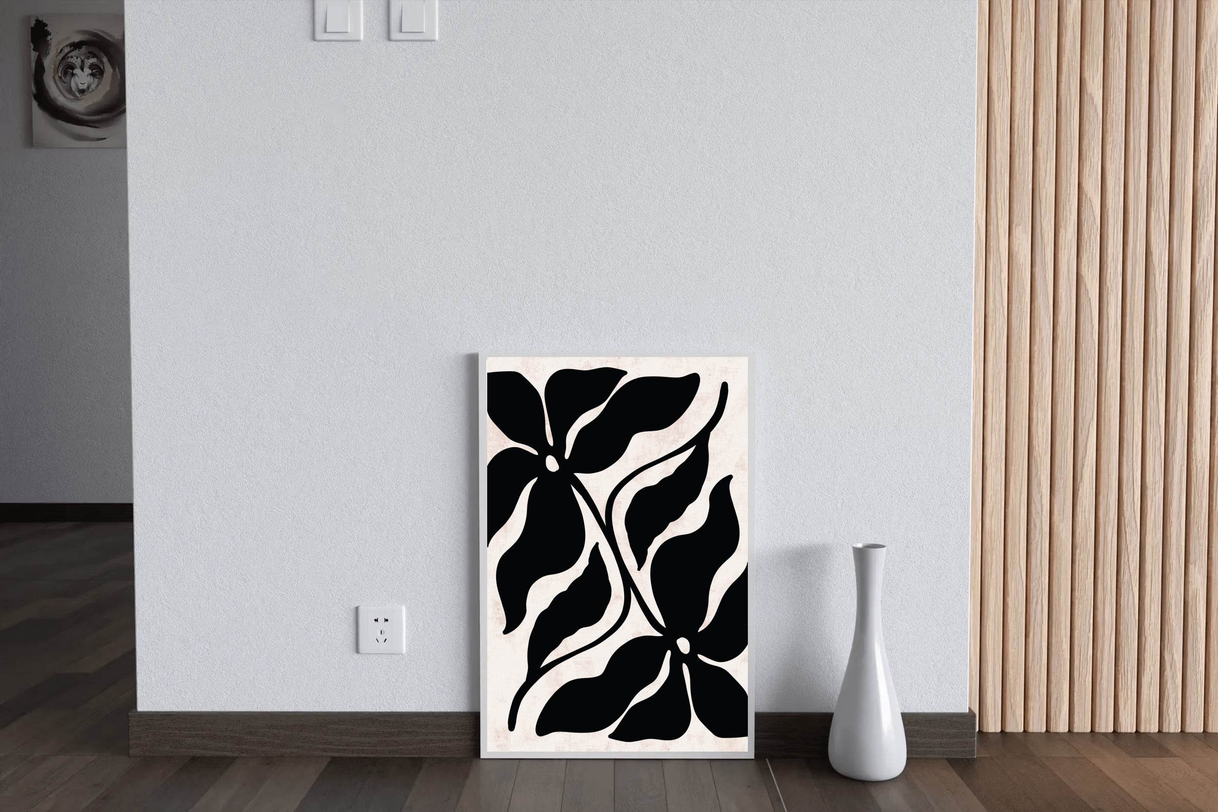 Black and White Floral Pattern ArtWork - beink online art store
