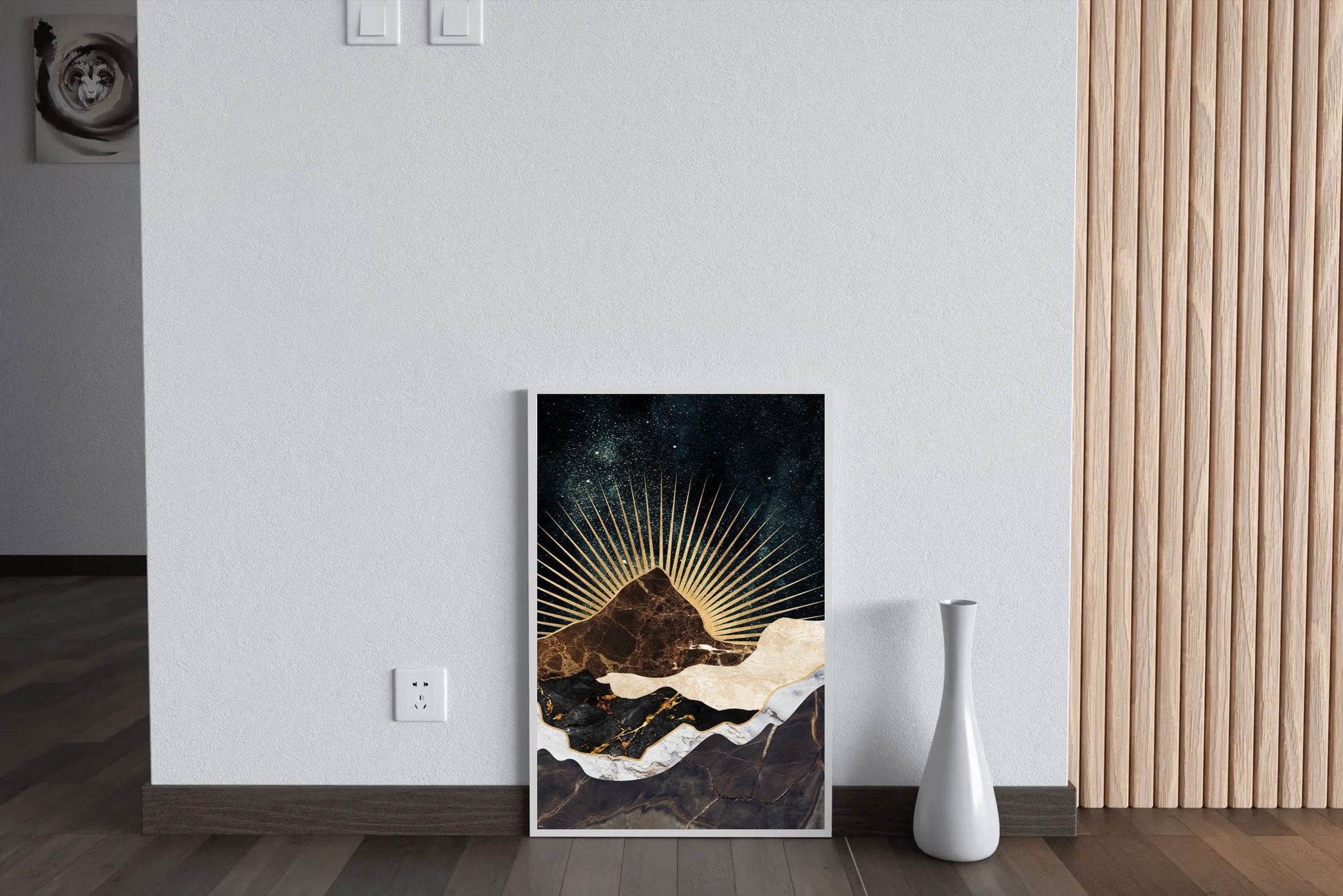 Copper and Gold Mountain Modern Wall Art - beink online art store