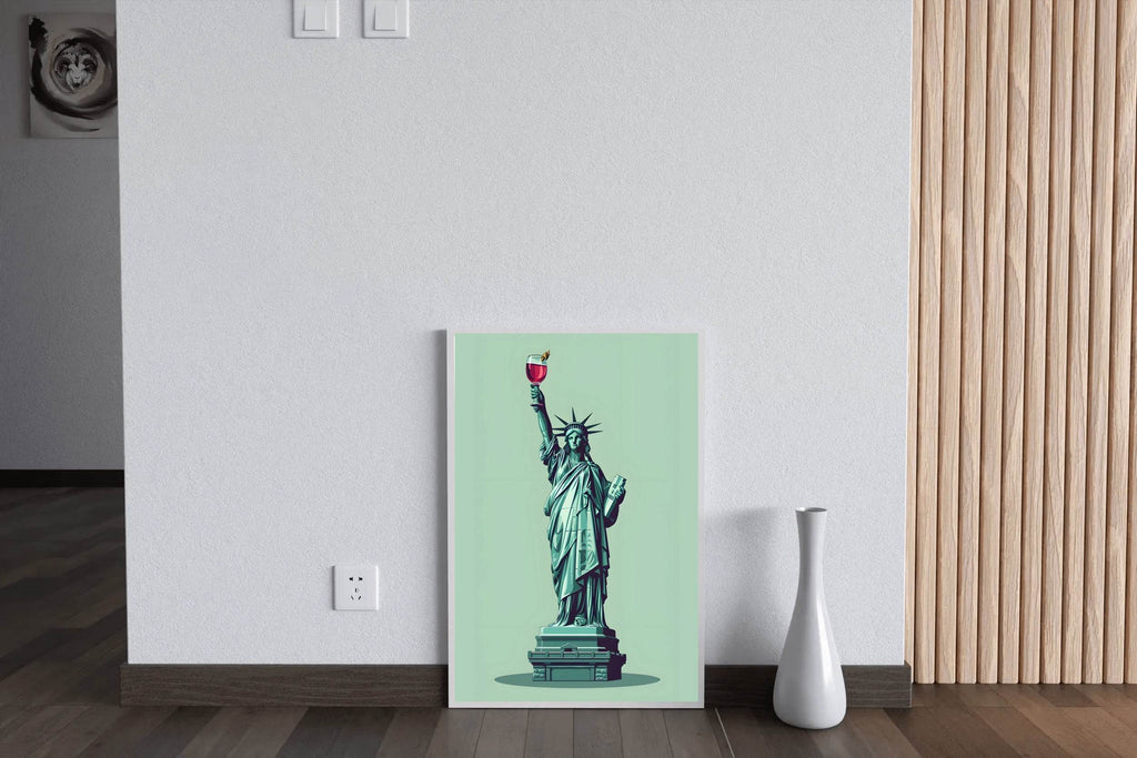 Statue of Liberty Holding Wine Wall Art - beink online art store