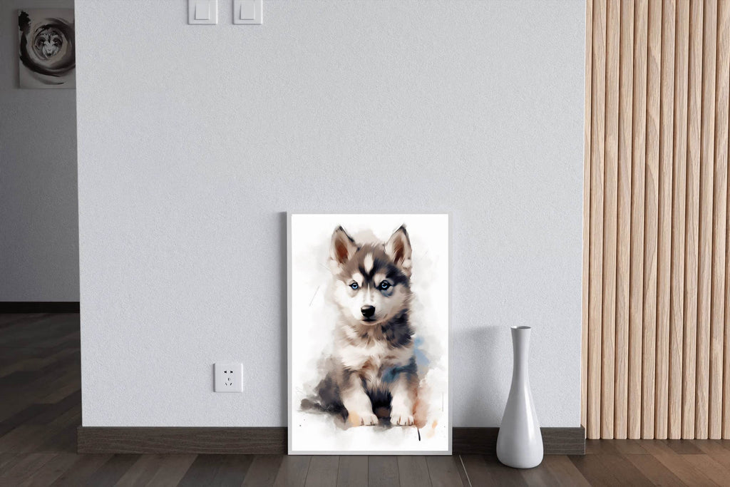 Watercolor Painting of Siberian Husky - beink online art store
