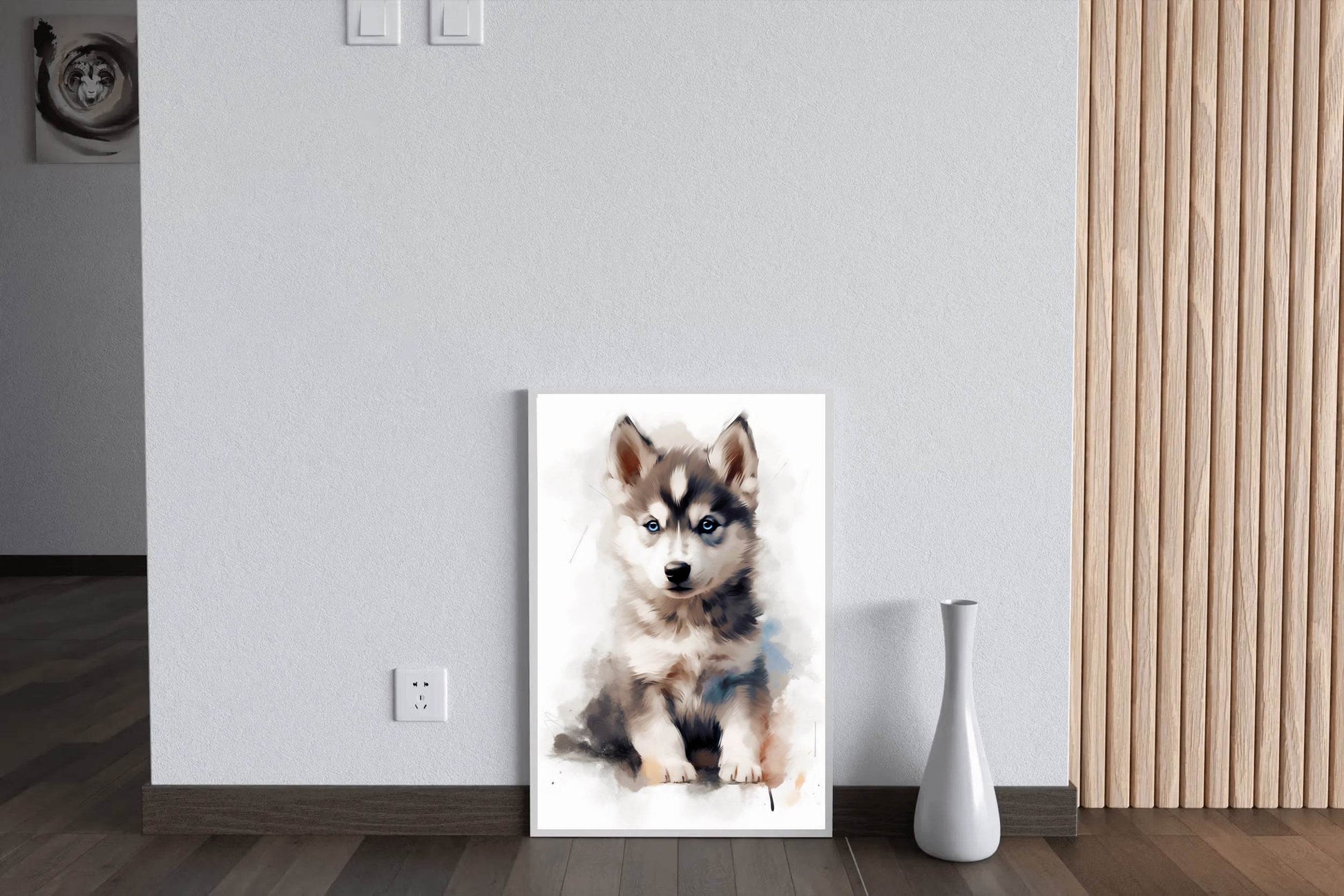 Watercolor Painting of Siberian Husky - beink online art store