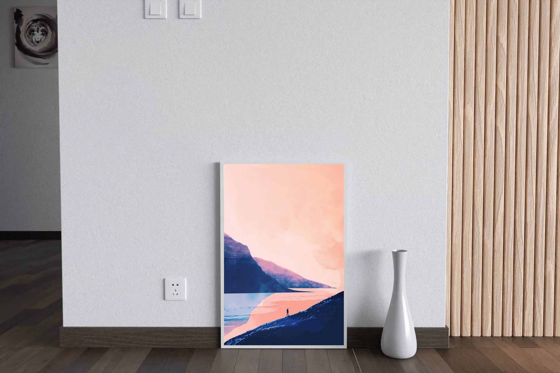 Lonely Wanderer in Pink Sunset Wall Art - beink online art store