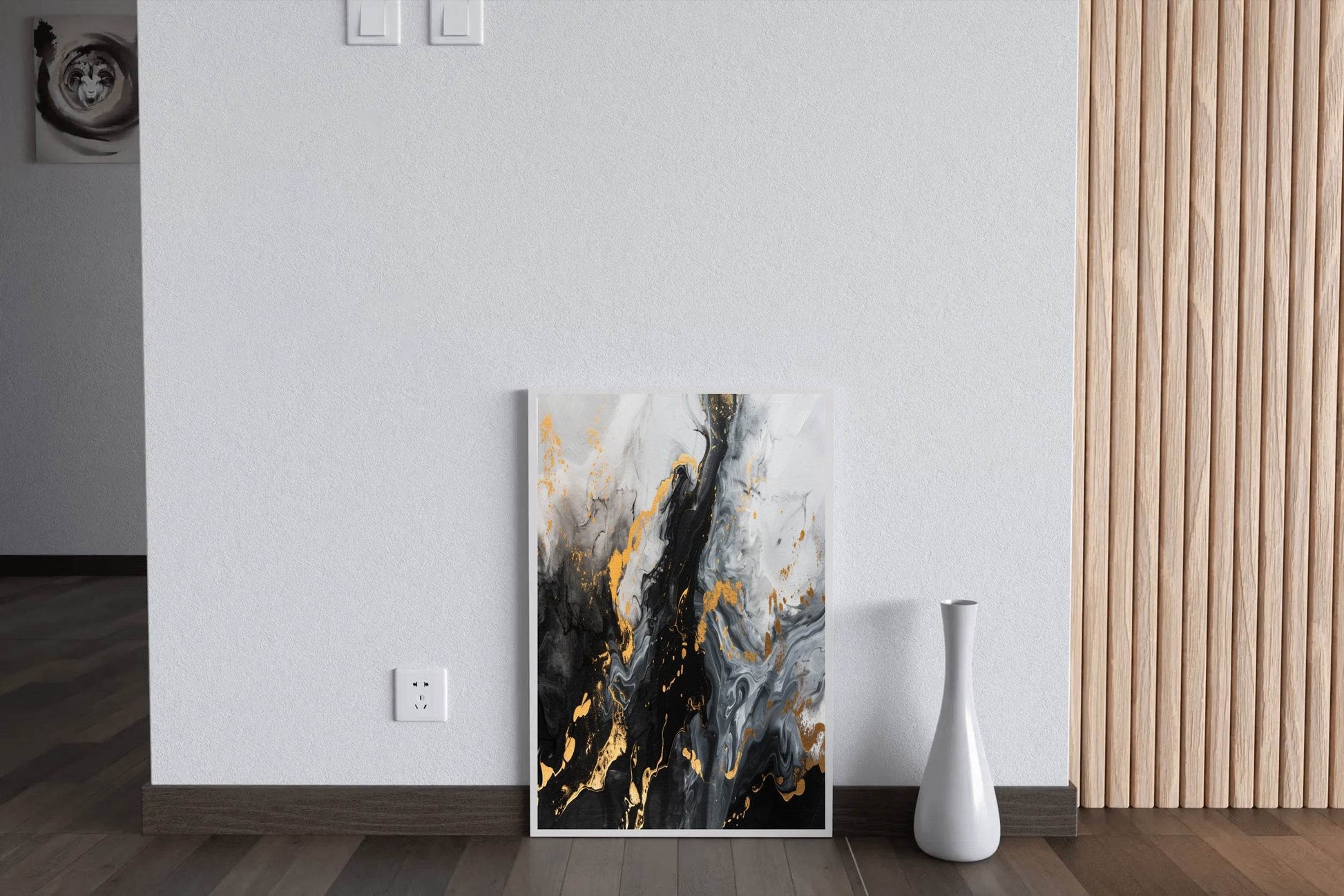 Mixed Black White And Gold Marble Wall Art - beink online art store