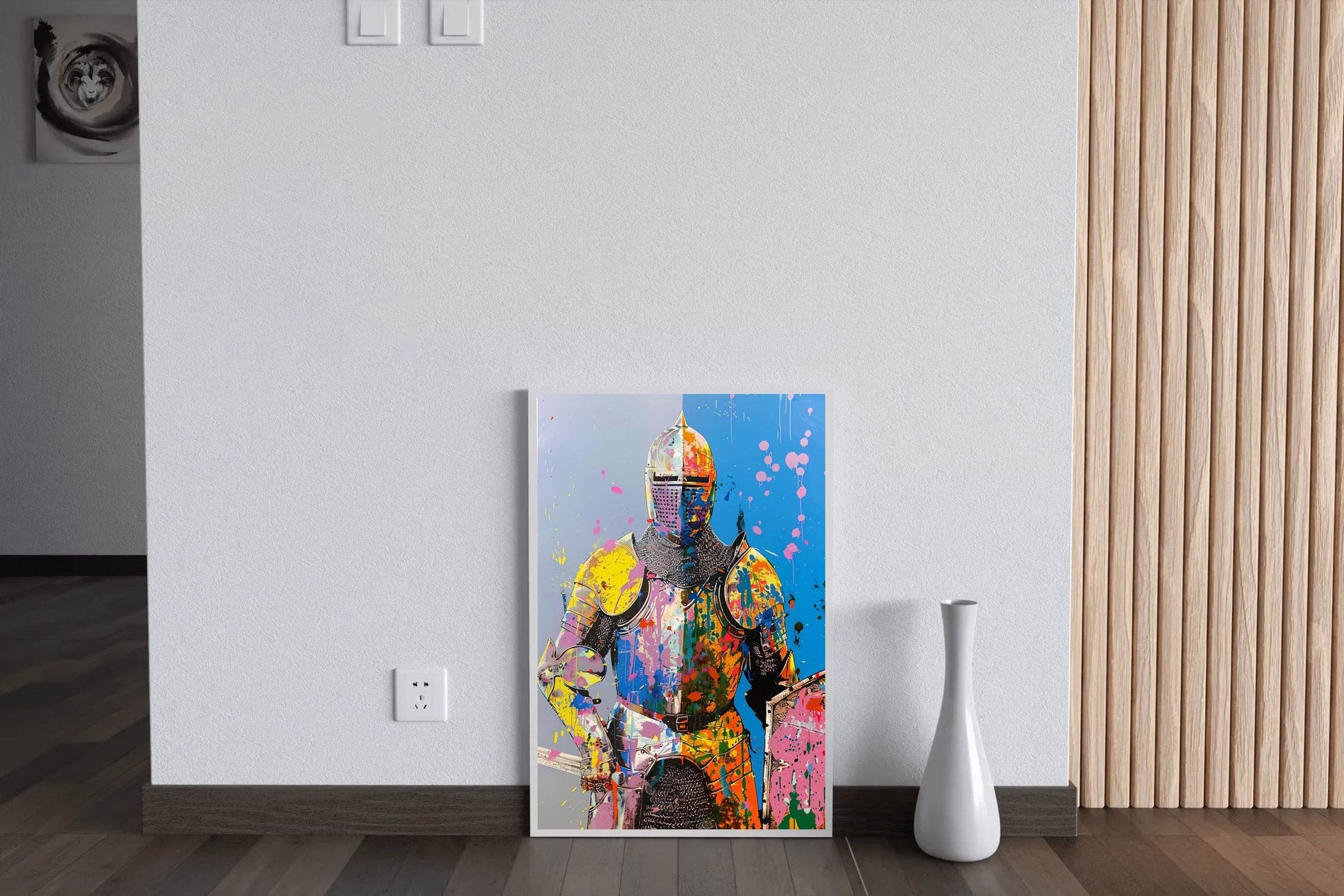Knight in Vibrant Colors Graffiti Wall Art - beink online art store