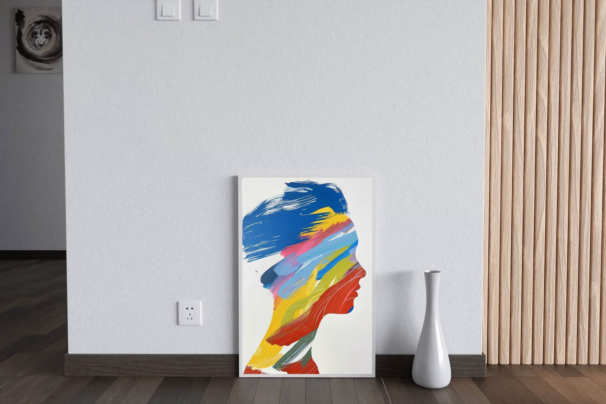 Color Portrait Of A Human Head Wall Art - beink online art store