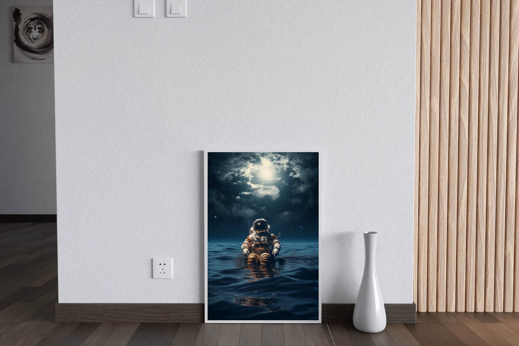 Astronaut diving in ocean Wall Art - beink online art store
