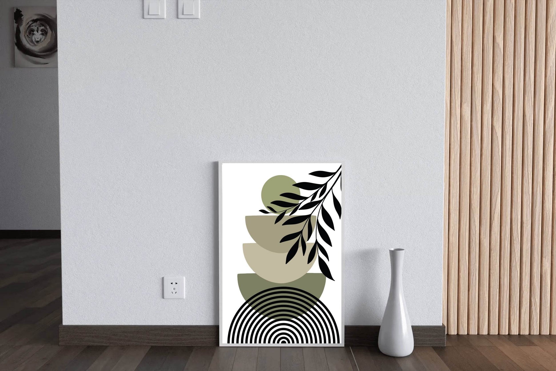 Abstract Leaves Branch Spiraled Circle ArtWork - beink online art store