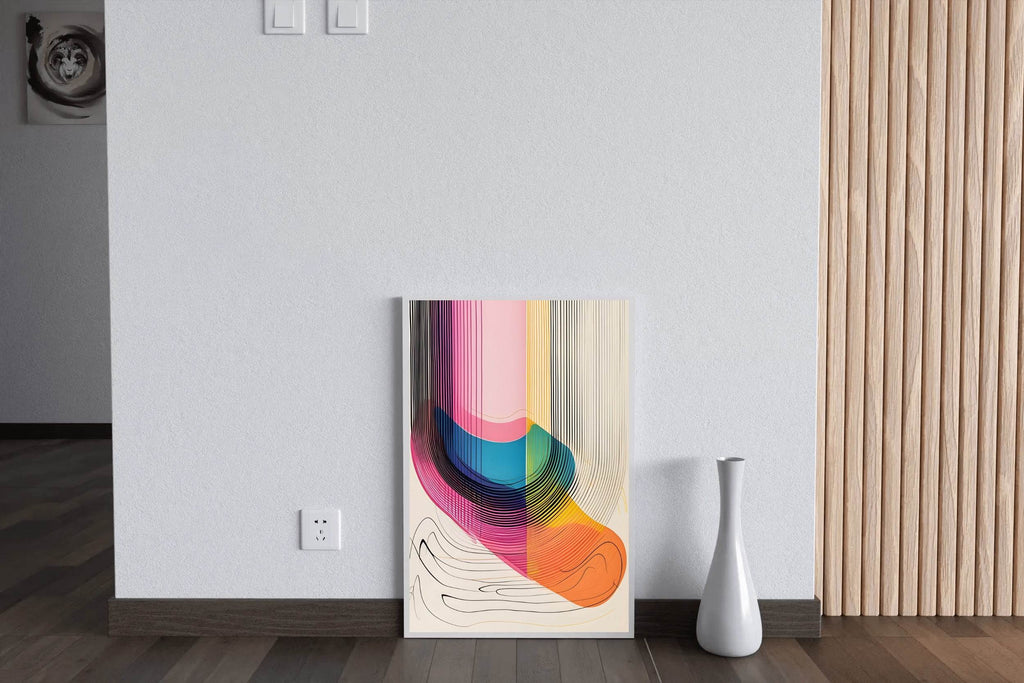 A Close Up of a Colorful Wavy Pattern Digital Art - beink online art store