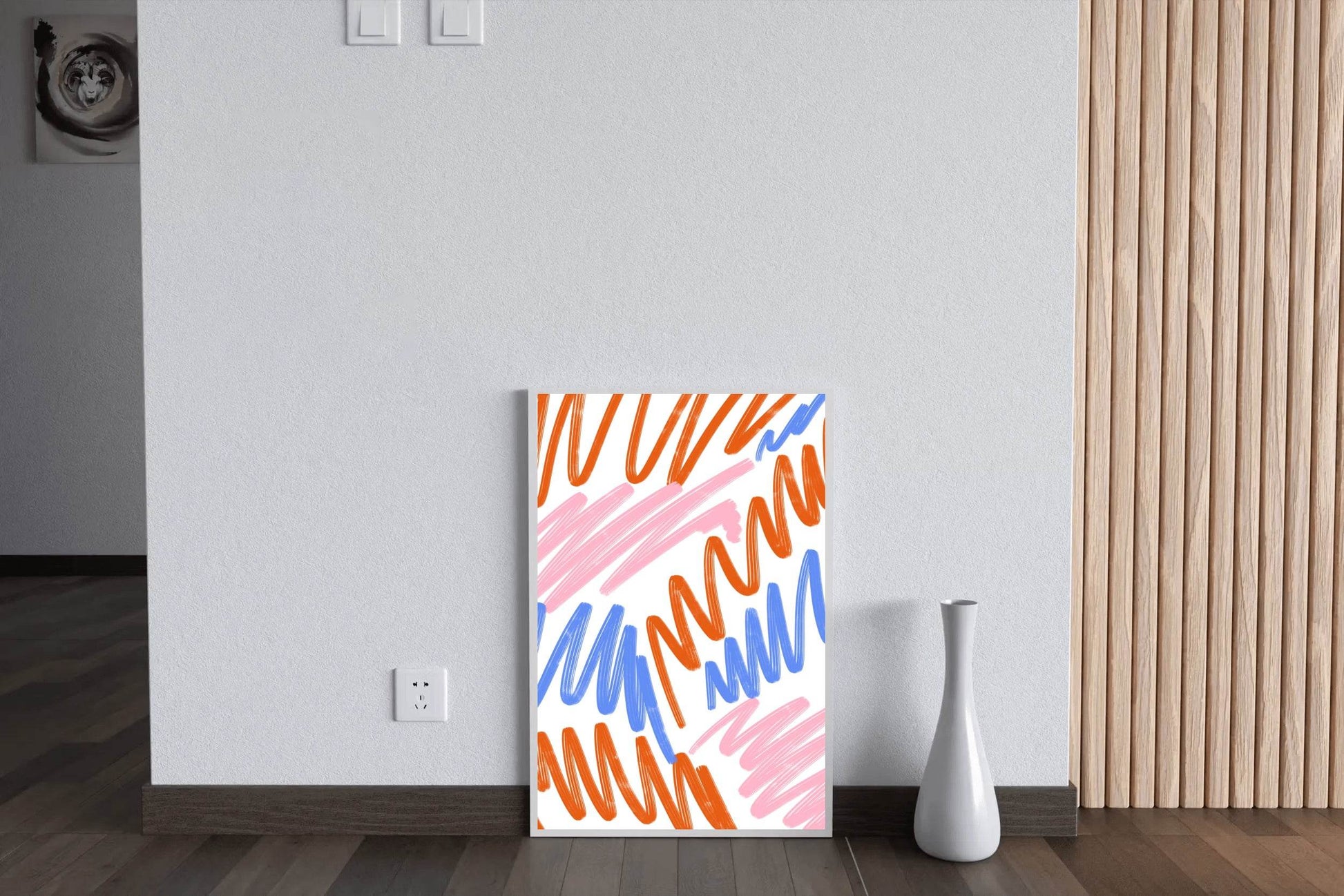 Colorful Lines on White Background Wall Art - beink online art store