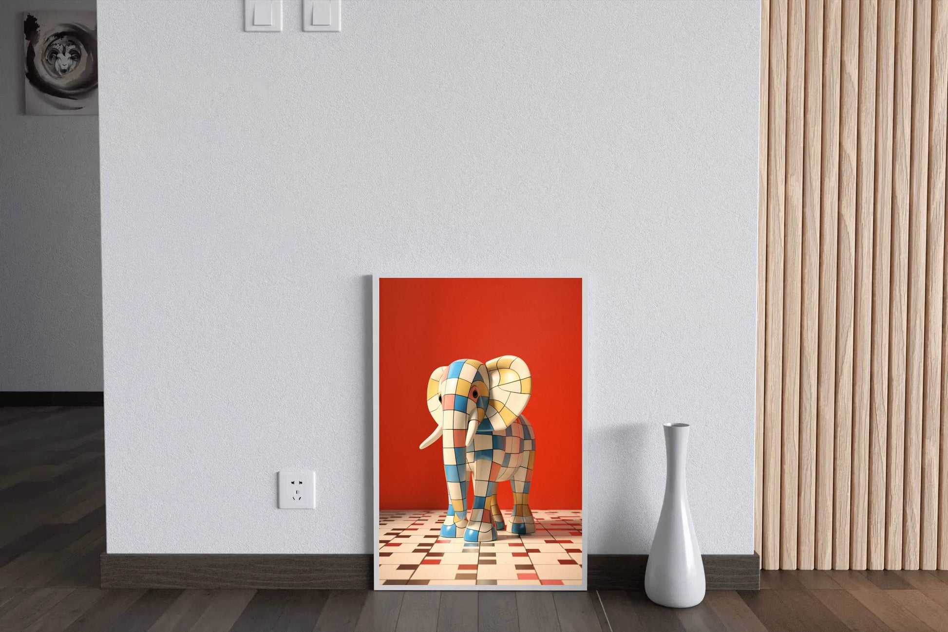 Colorful Robotic Elephant Animal Wall Art - beink online art store
