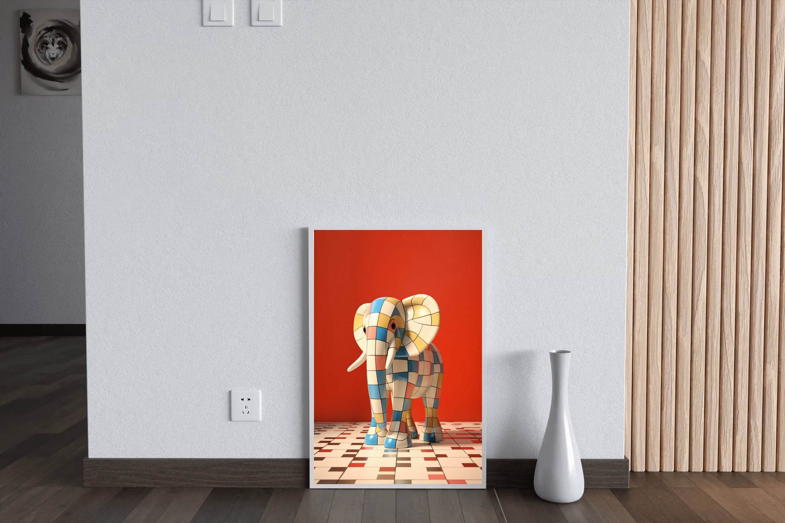 Colorful Robotic Elephant Animal Wall Art - beink online art store