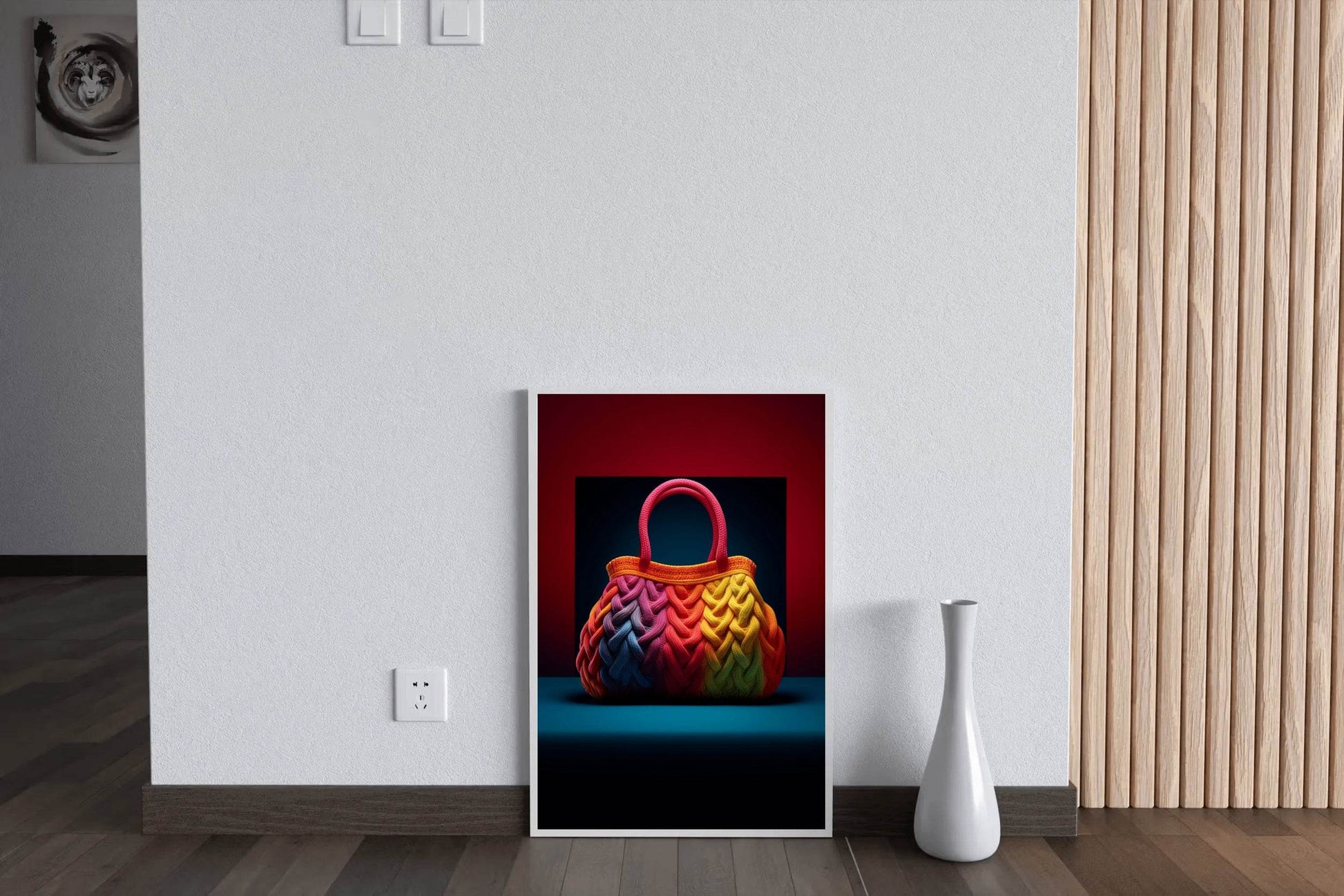 Colorful Knitted Bag Wall Art - beink online art store