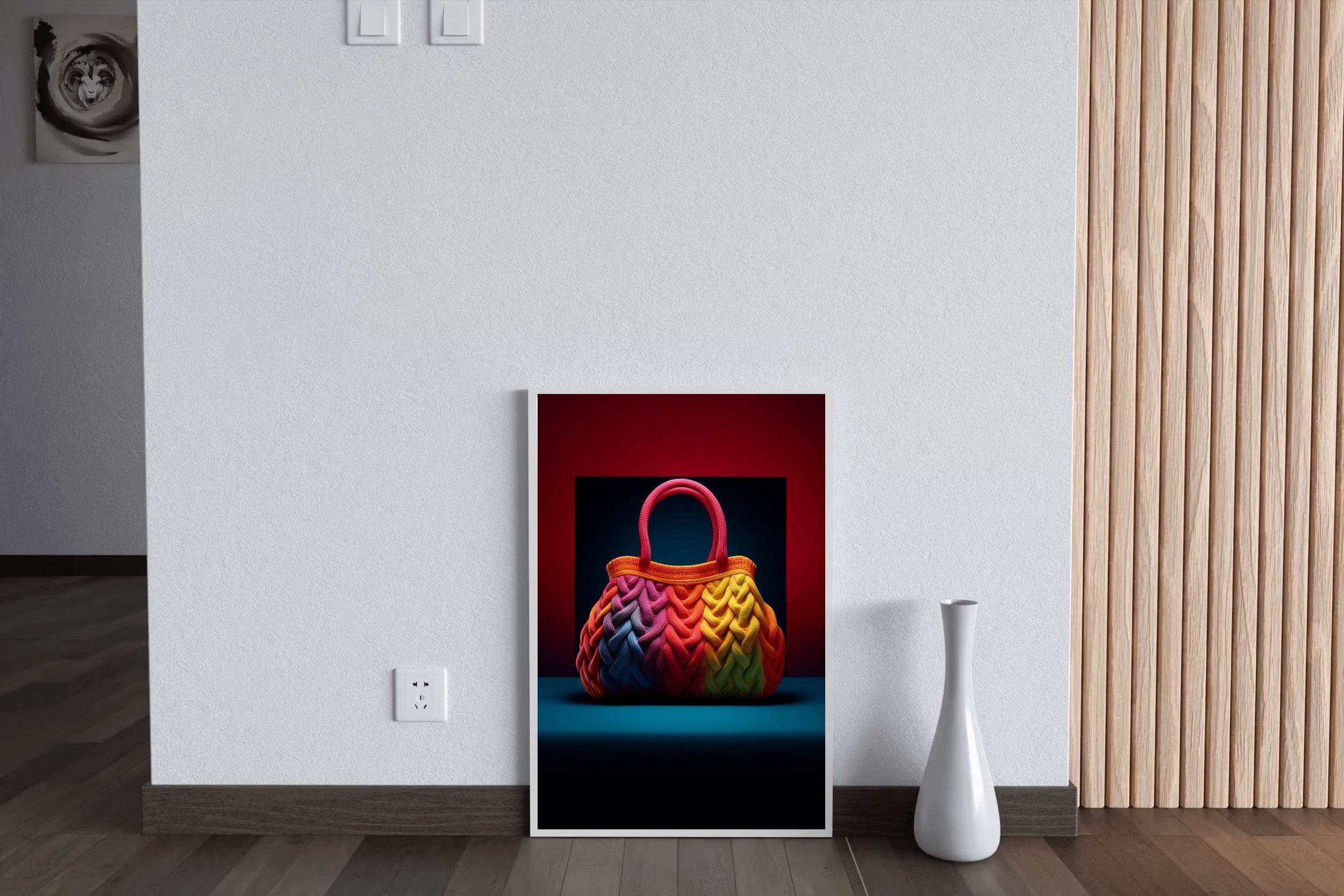 Colorful Knitted Bag Wall Art - beink online art store