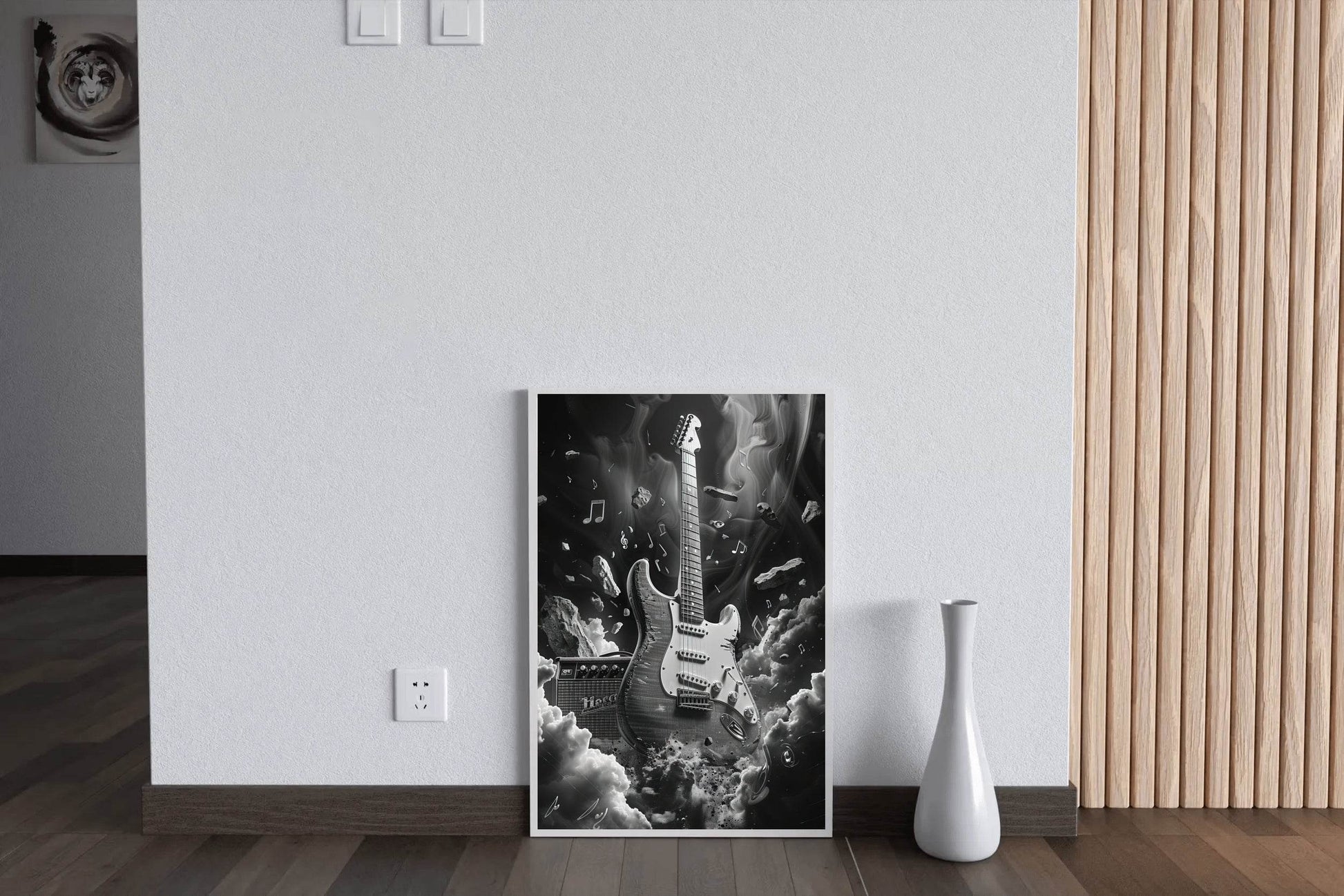 Black Rock Electric Guitar Wall Art - beink online art store