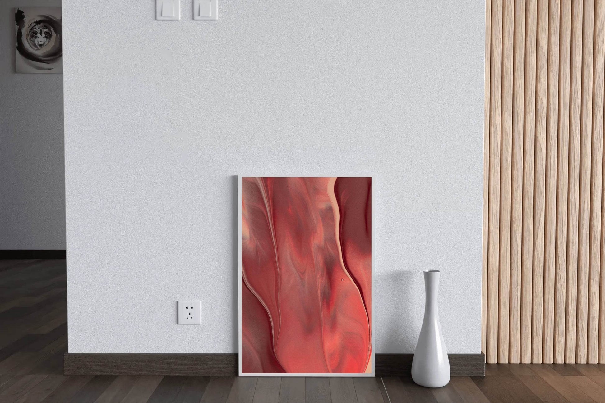 Red Oil Paint Background Abstract Wall Art - beink online art store