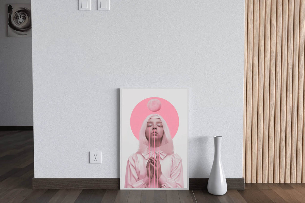 Lady in Pink Modern Wall Art - beink online art store
