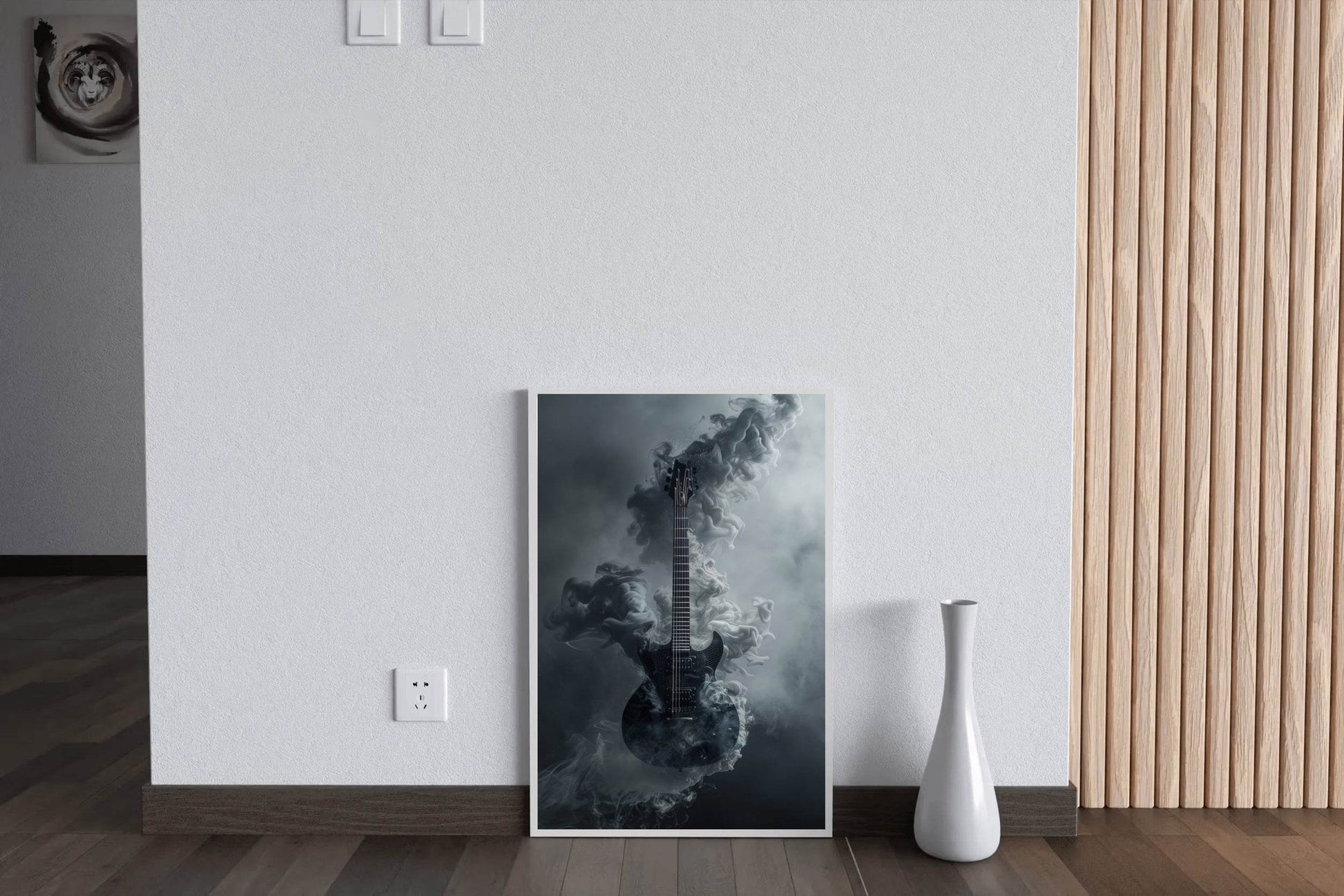 Smokey Black Guitar Wall Art - beink online art store
